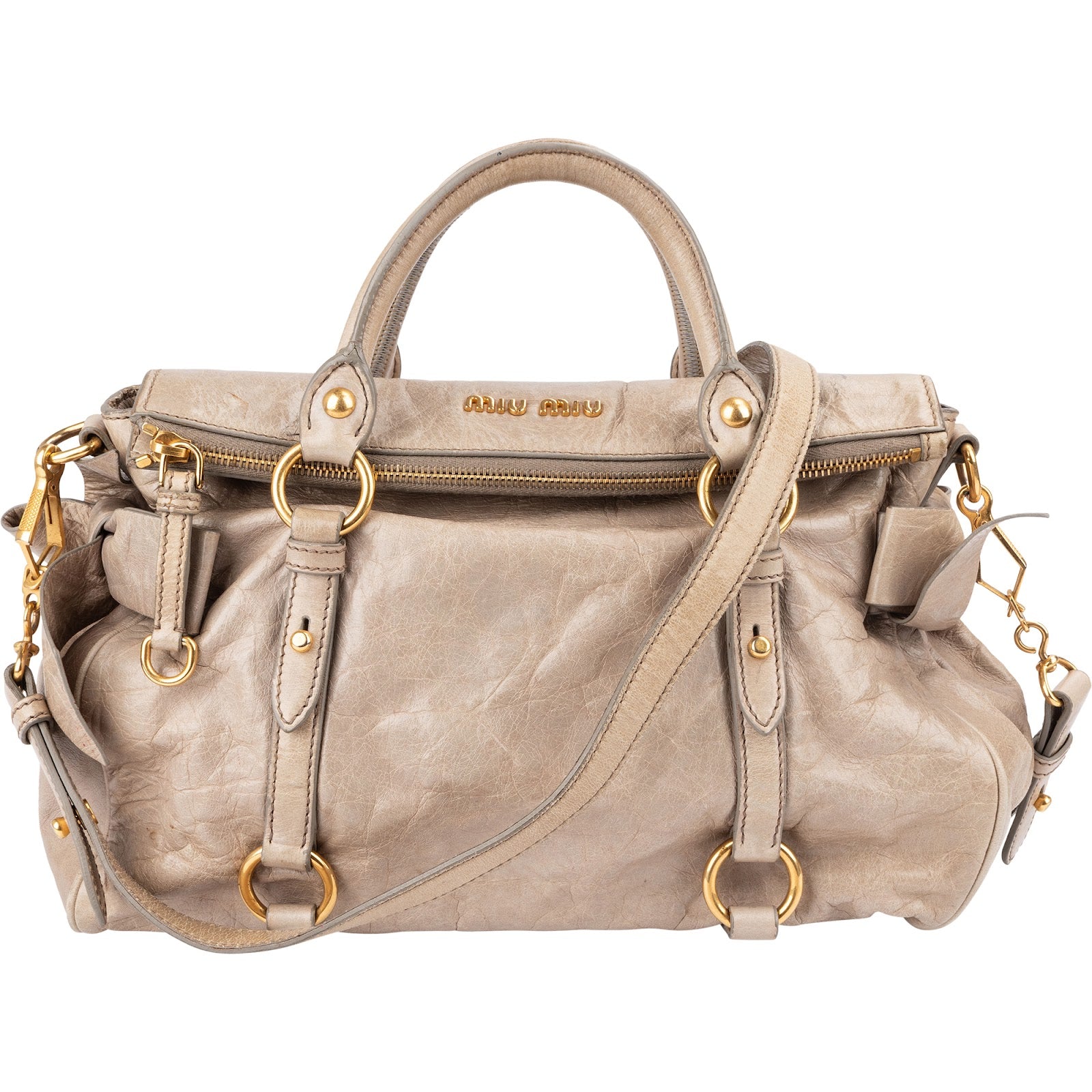 Miu Miu – Vitello Lux leren schoudertas met strik