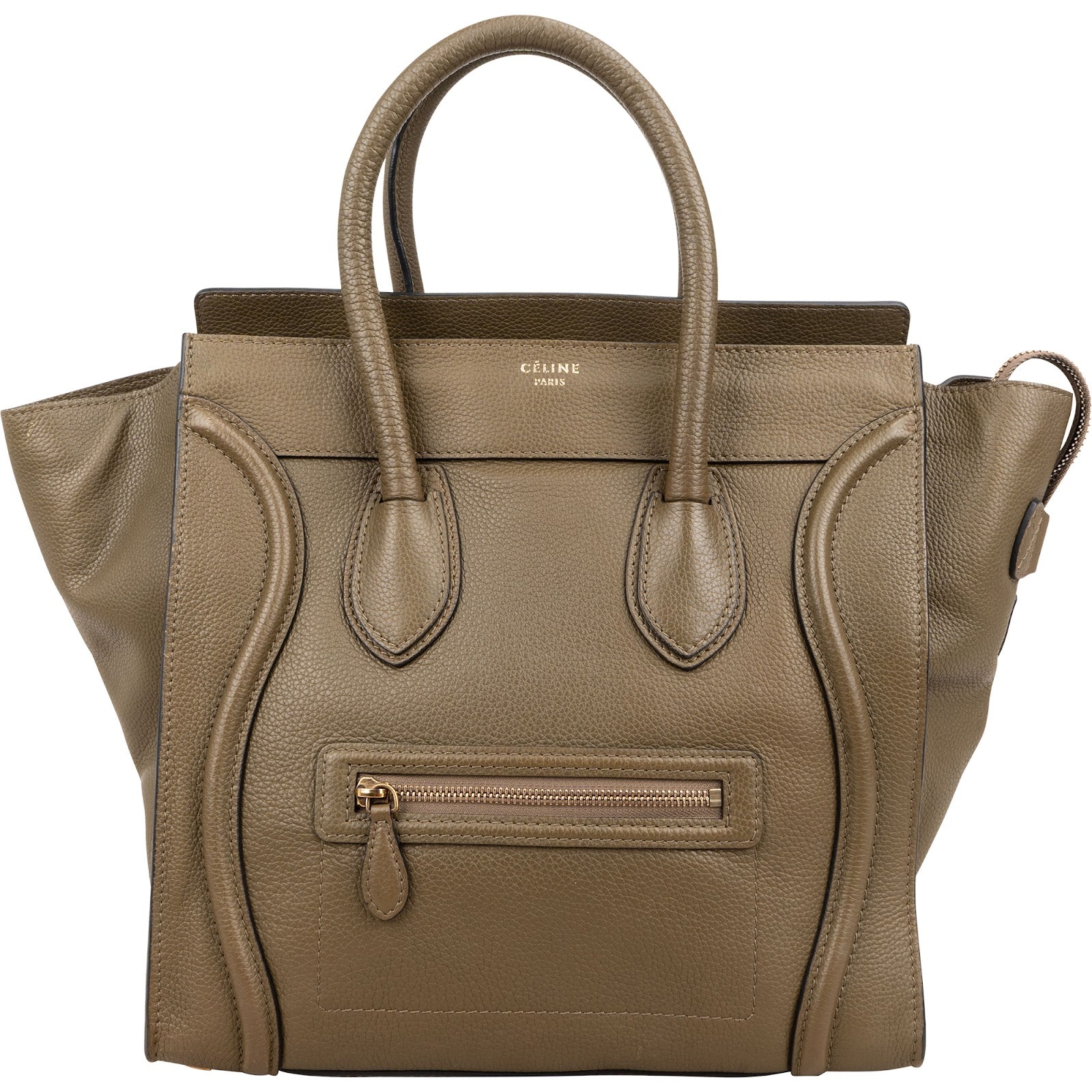 Céline Grained Calfskin Large Luggage Handbag