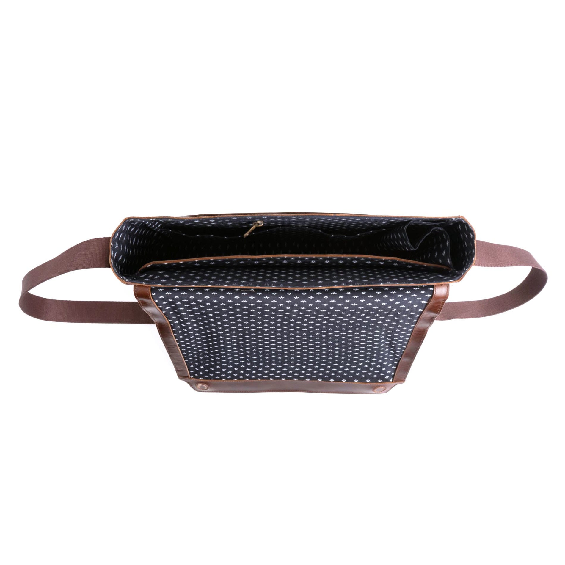 Messenger Bag Times Leder - BROWN/Dots