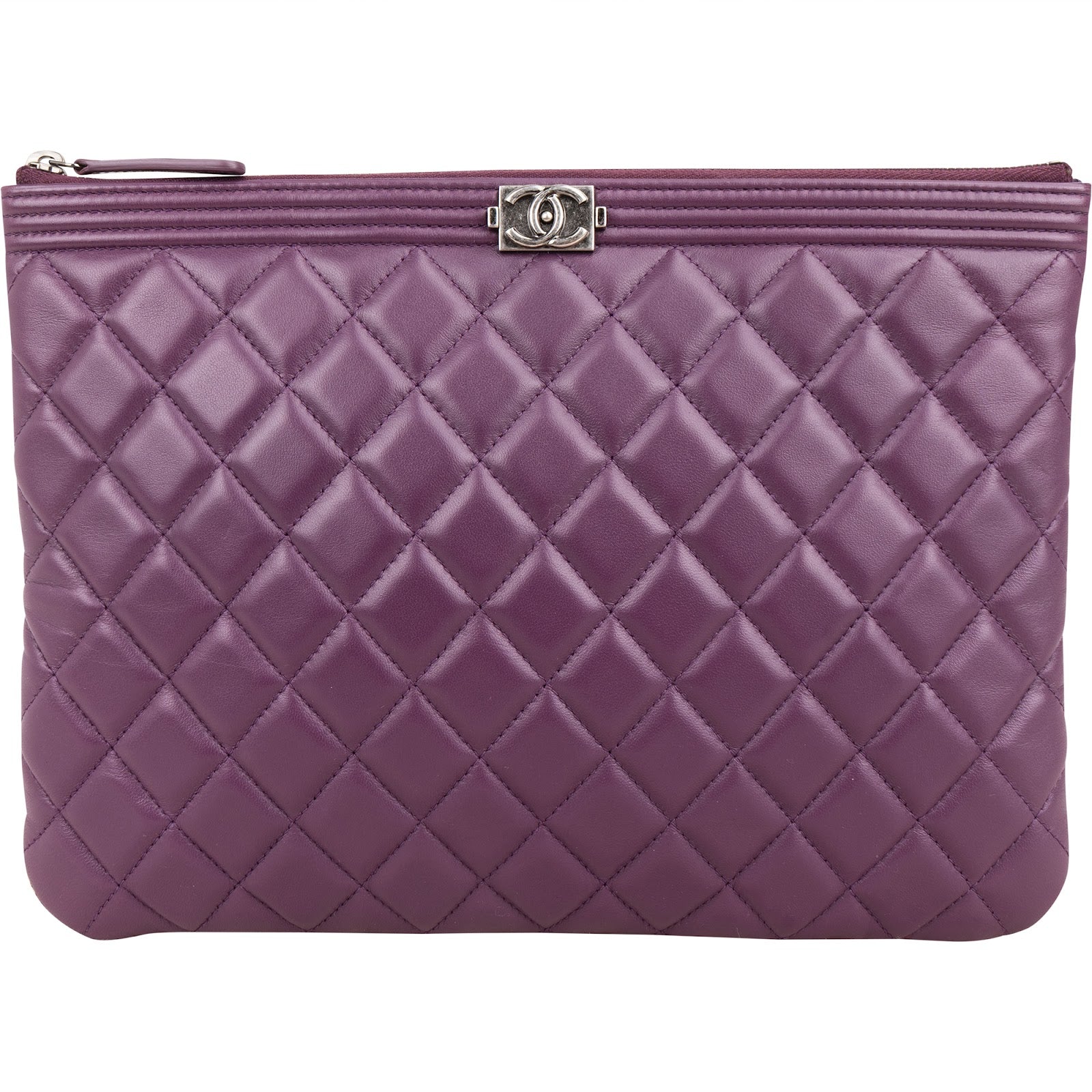 Chanel Quilted Lambskin CC Boy Clutch