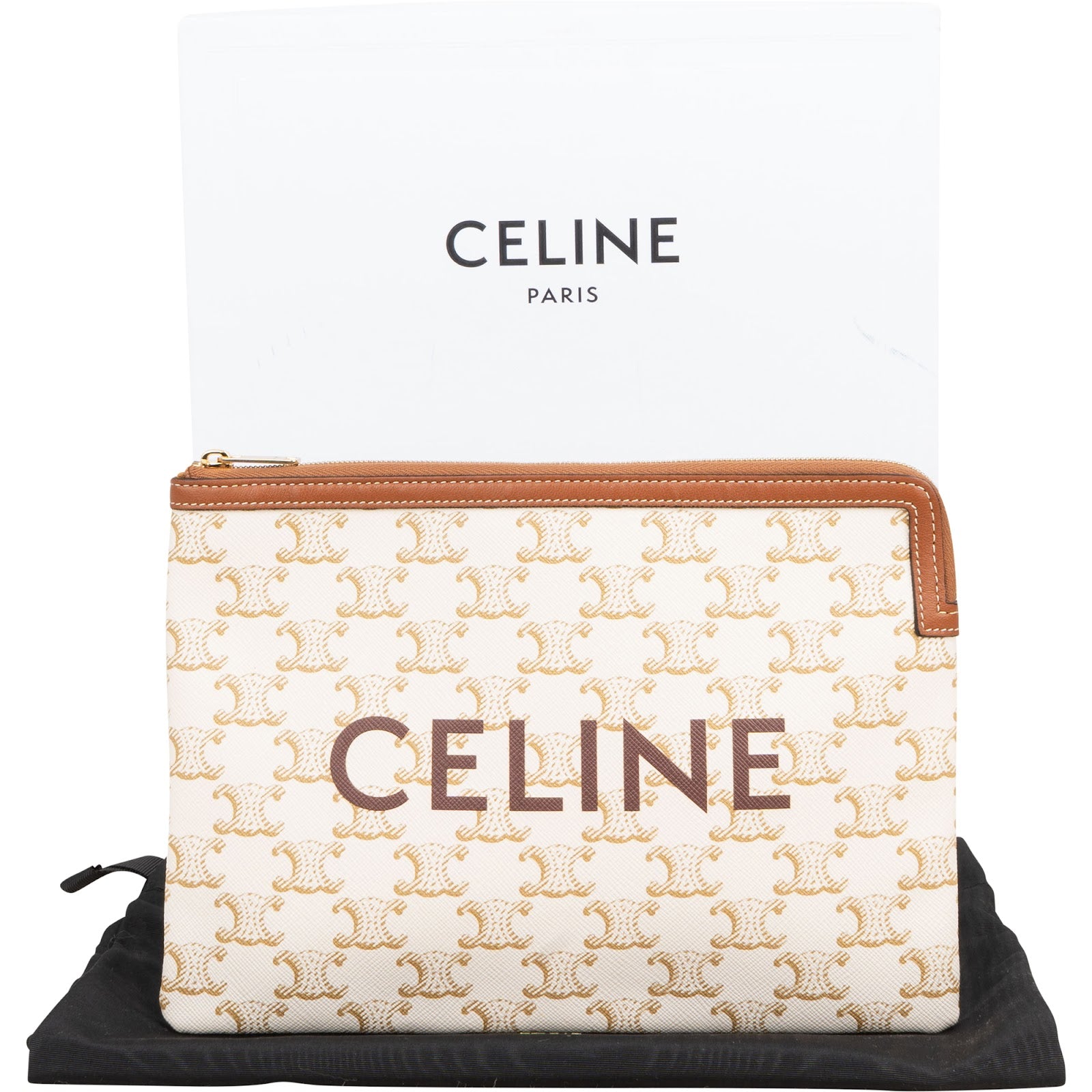 Celine Triomphe Monogram Canvas Pouch