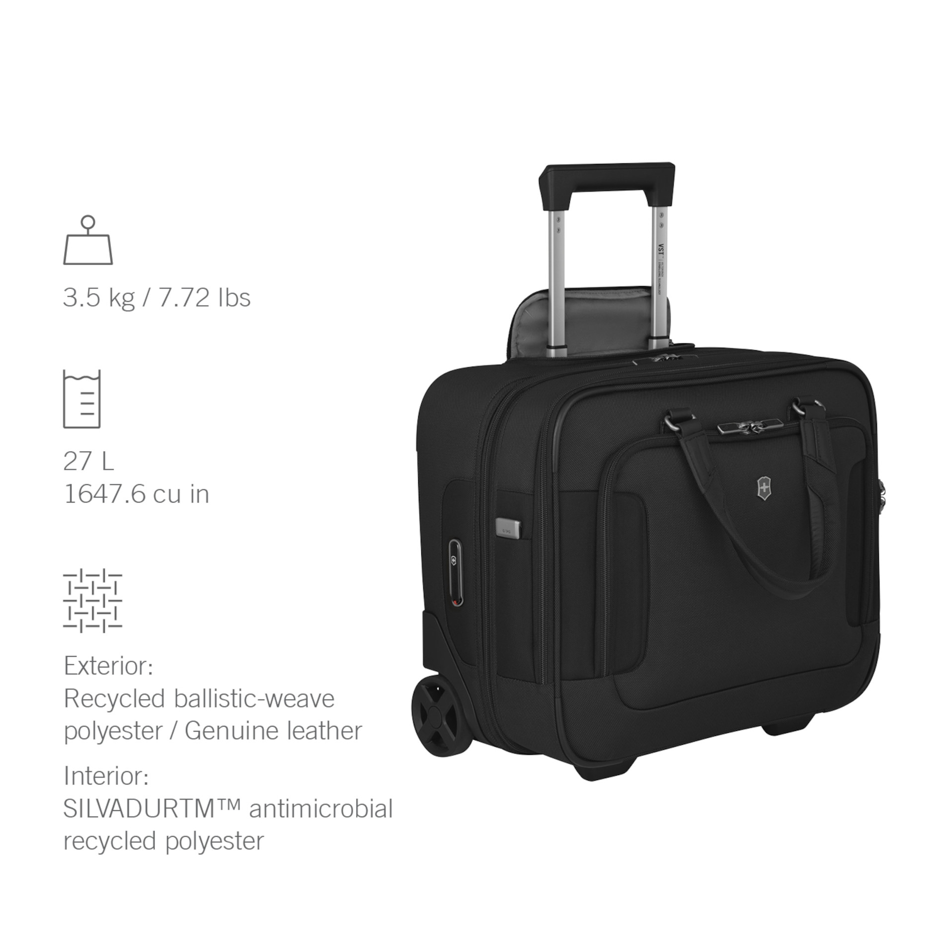 Werks Traveler 7.0 Wheeled Briefcase - Black