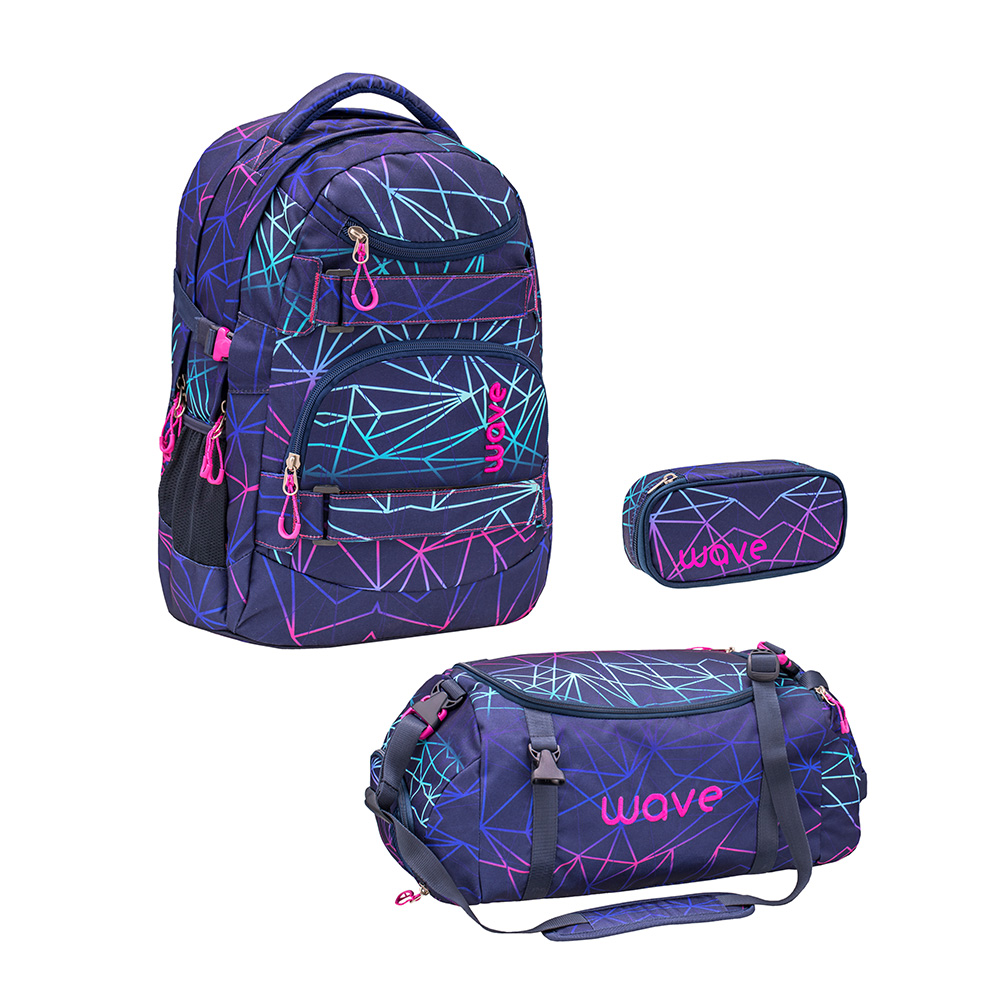 Infinity Rucksack Set 3-teilig - Stripes Purple
