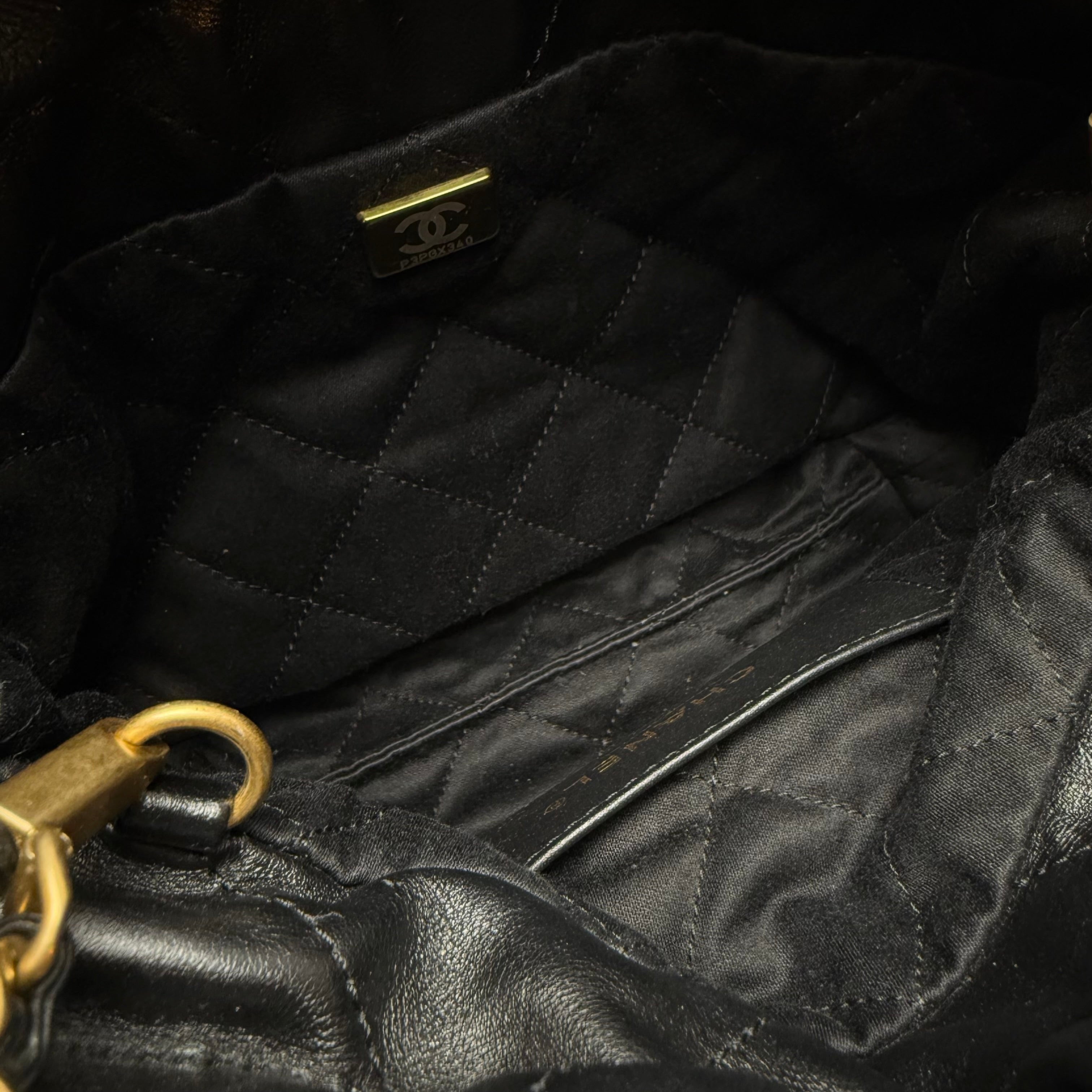 Chanel 22 Quilted Lambskin Drawstring Crossbody Bag