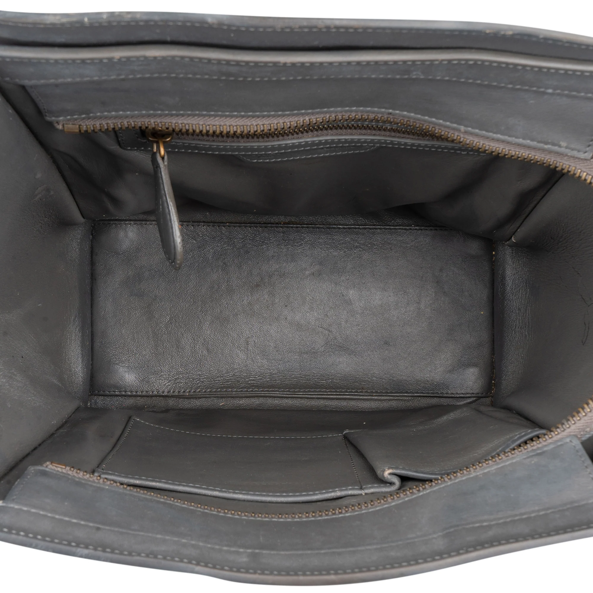 Céline Grey Leather Luggage Handbag