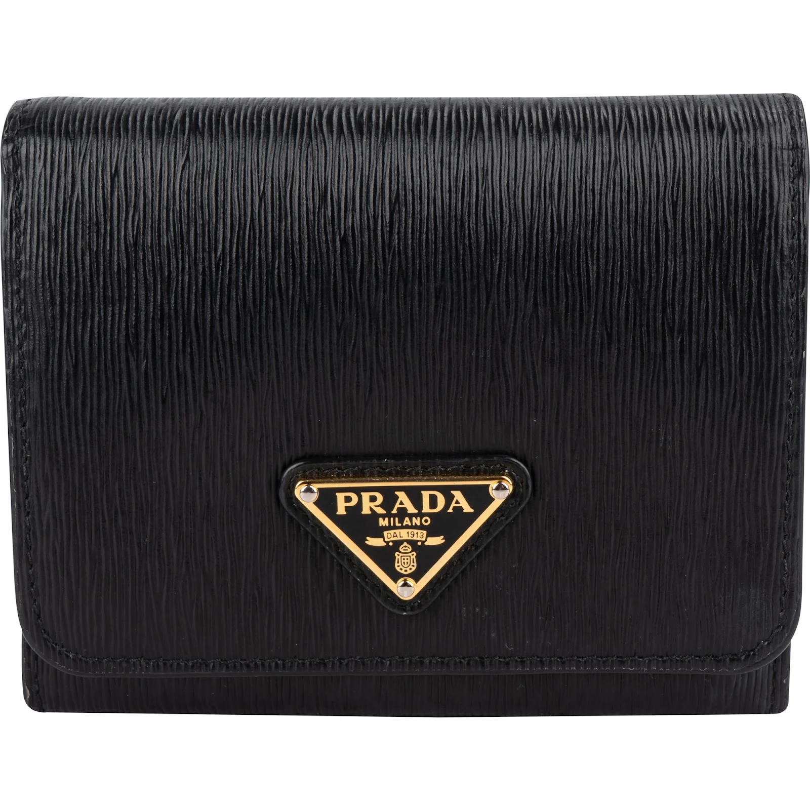 Prada Vitello Move Leather Small Trifold Wallet