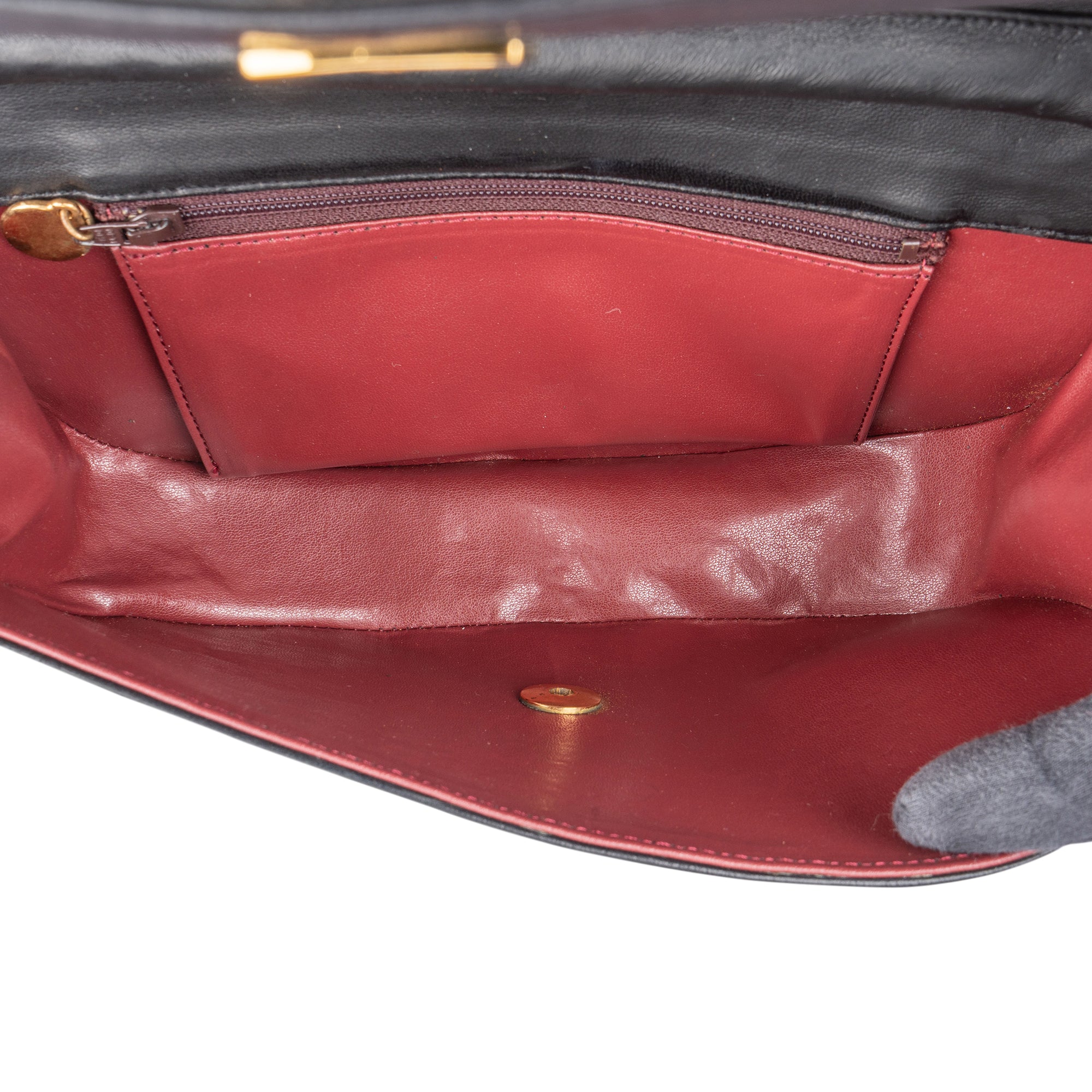 Chanel Lambskin Halfmoon Single Flap Shoulder Bag