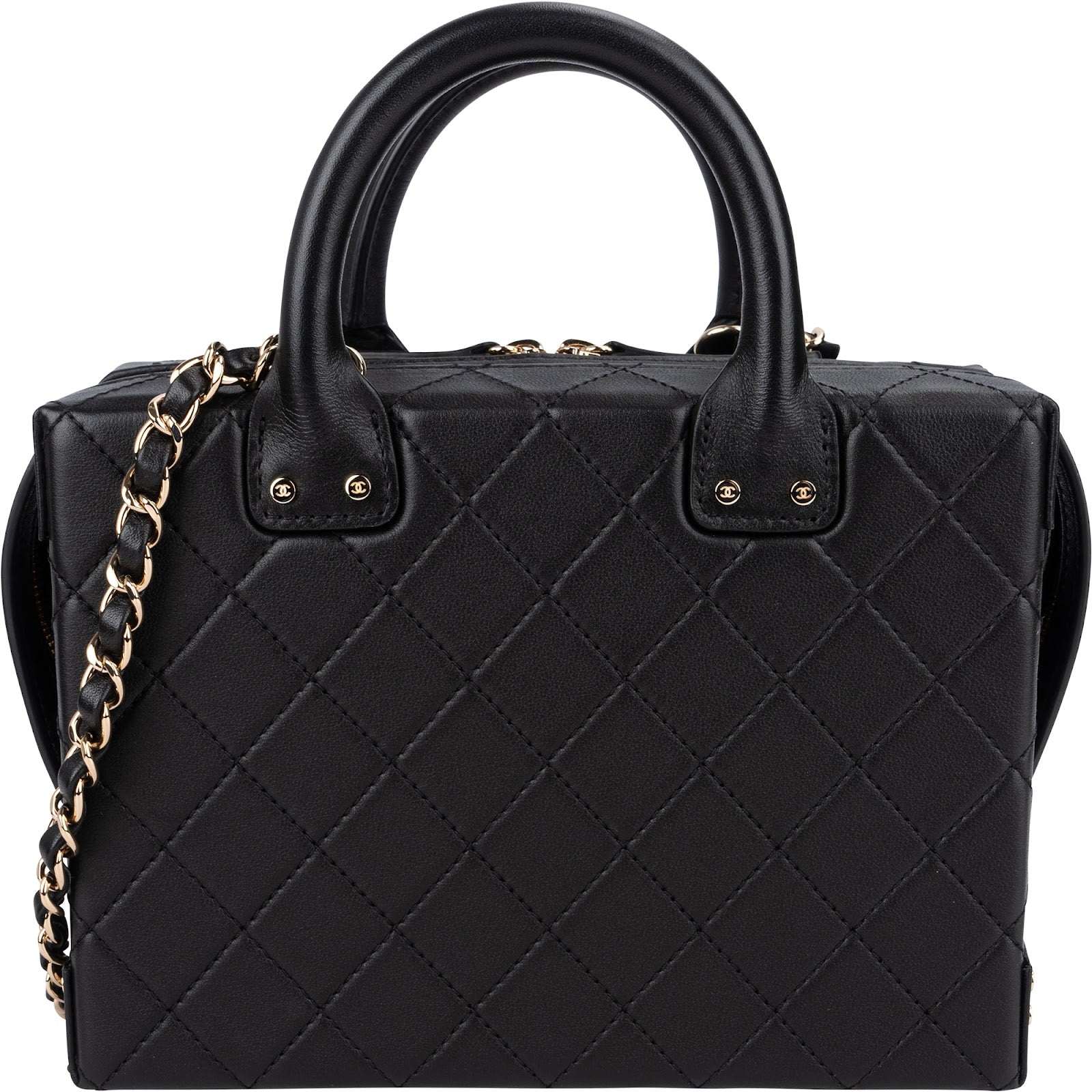 Chanel Quilted Lambskin CC Stitched Vanity Crossbody Handbag