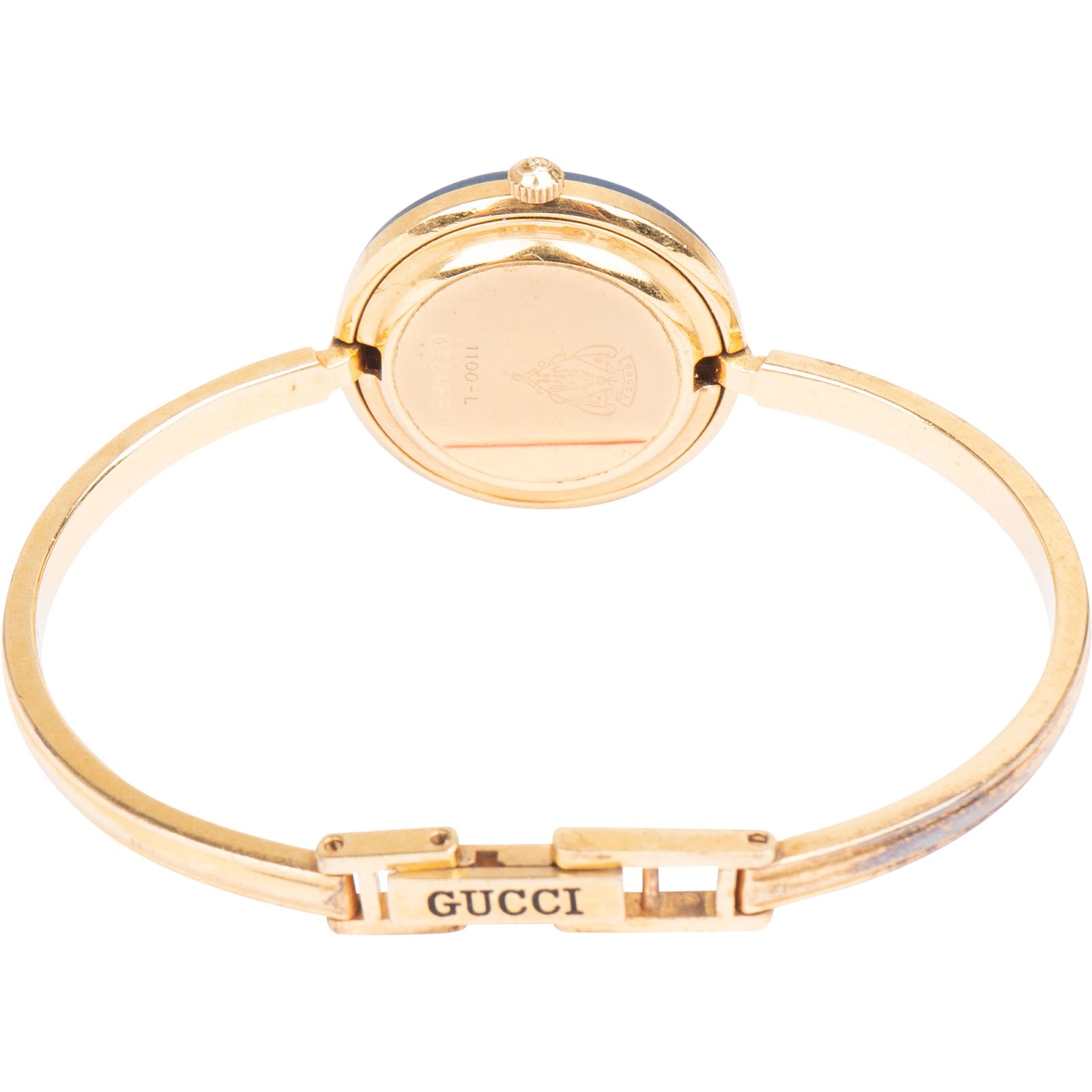 Gucci Gold Tone Bezel Bangle 1100L Women Watch