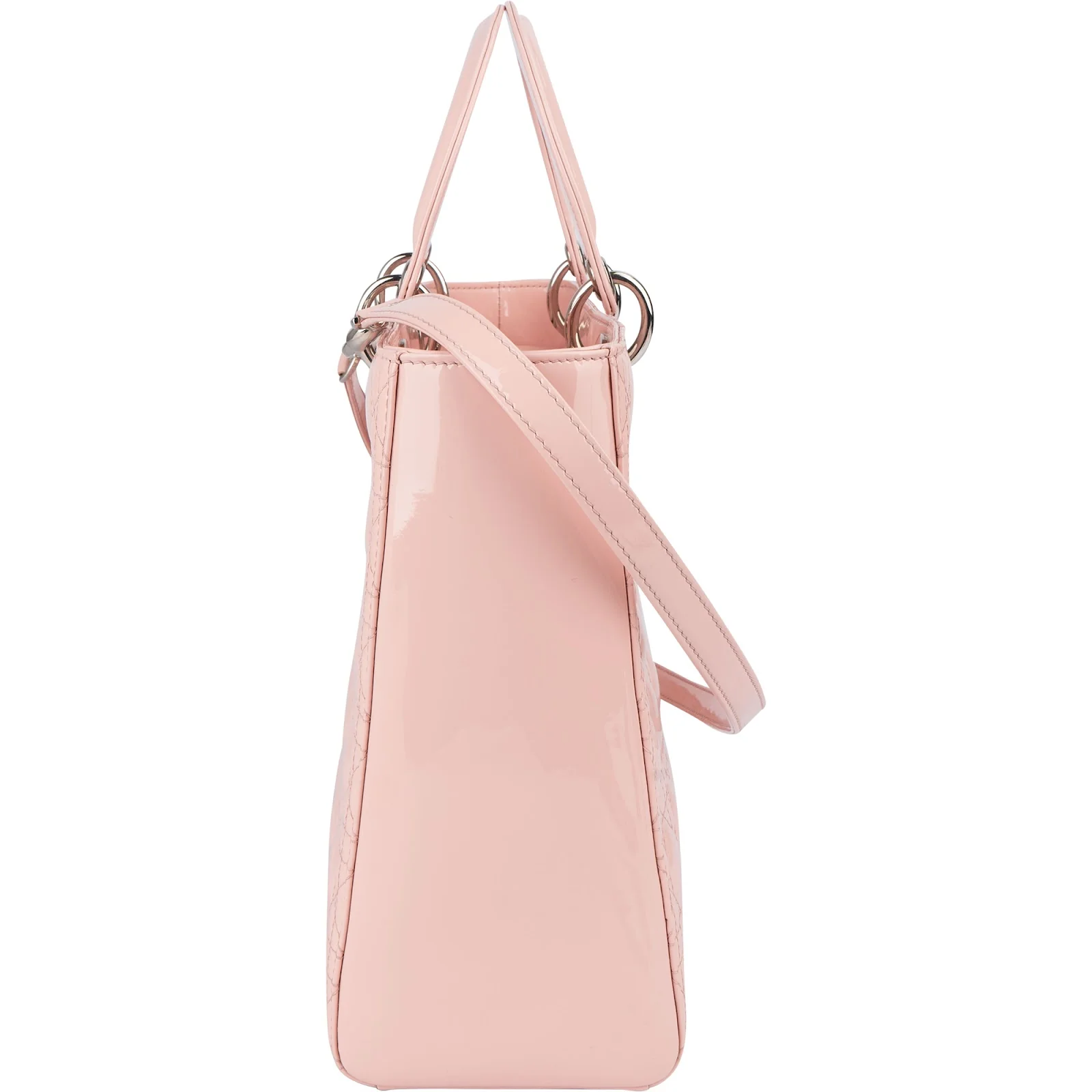 Christian Dior Quilted Patent Leather Lady Dior Handbag