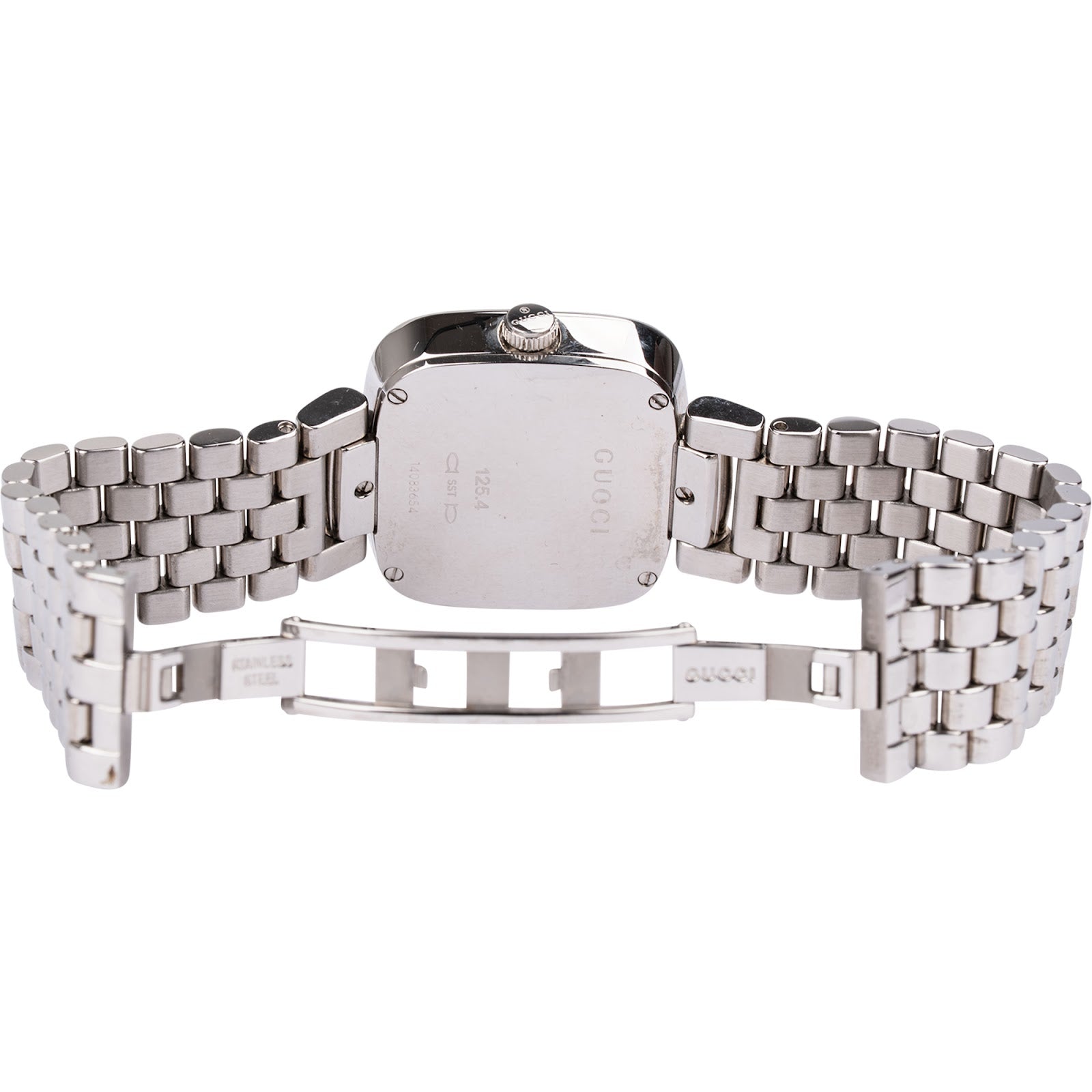 Gucci Silver Tone G-Frame 125.4 Damenuhr