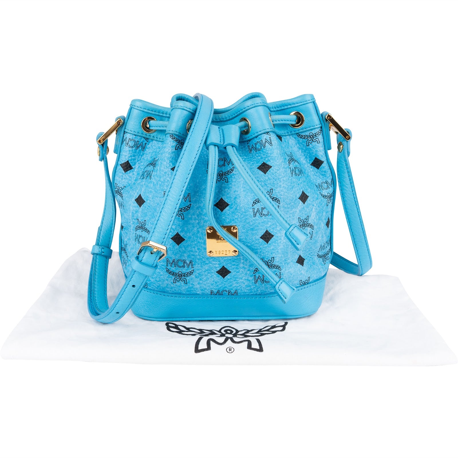 Sac à bandoulière MCM Monogram Visetos Mini à cordon de serrage