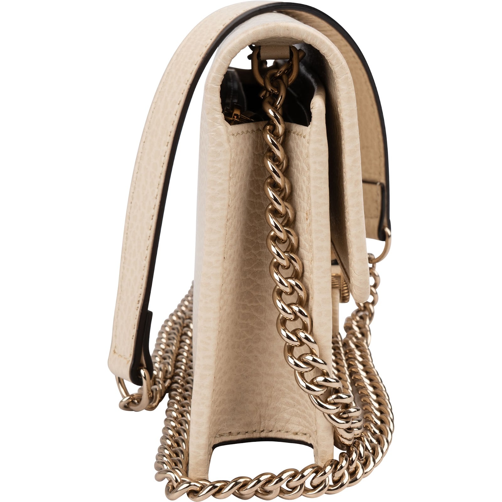 Gucci Grained Leather Interlocking GG Wallet On Chain