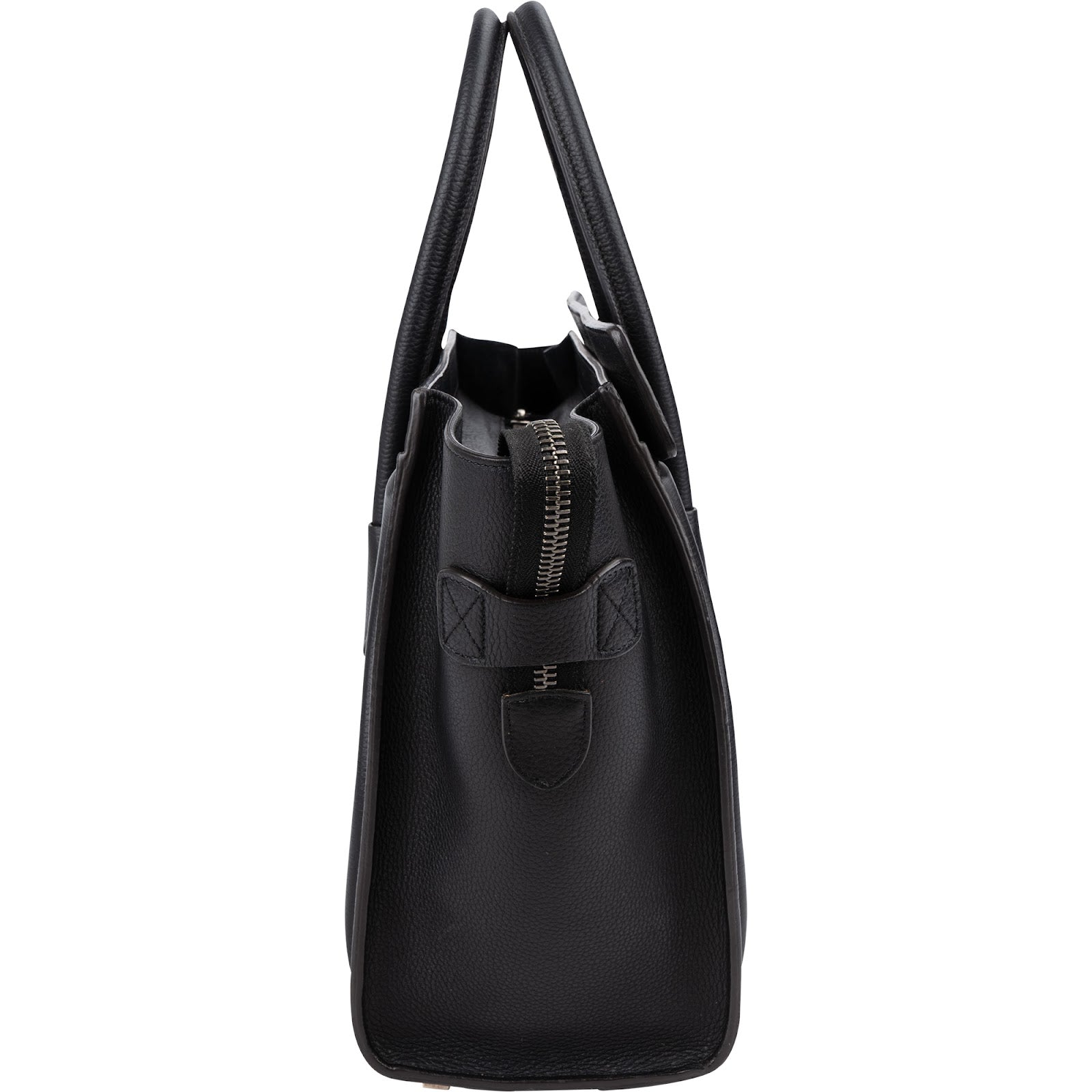 Sac à main de voyage Céline en cuir grainé noir