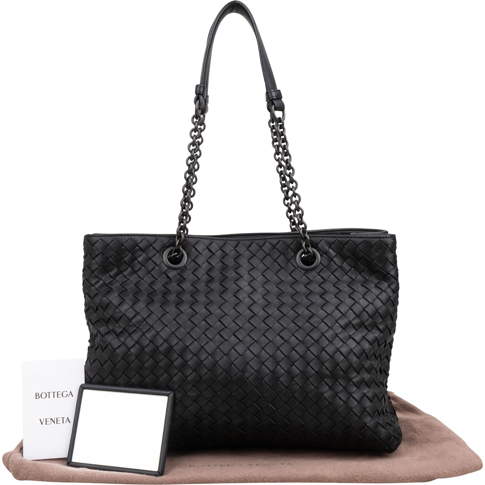 Sac à bandoulière à chaîne en cuir nappa Intrecciato de Bottega Veneta