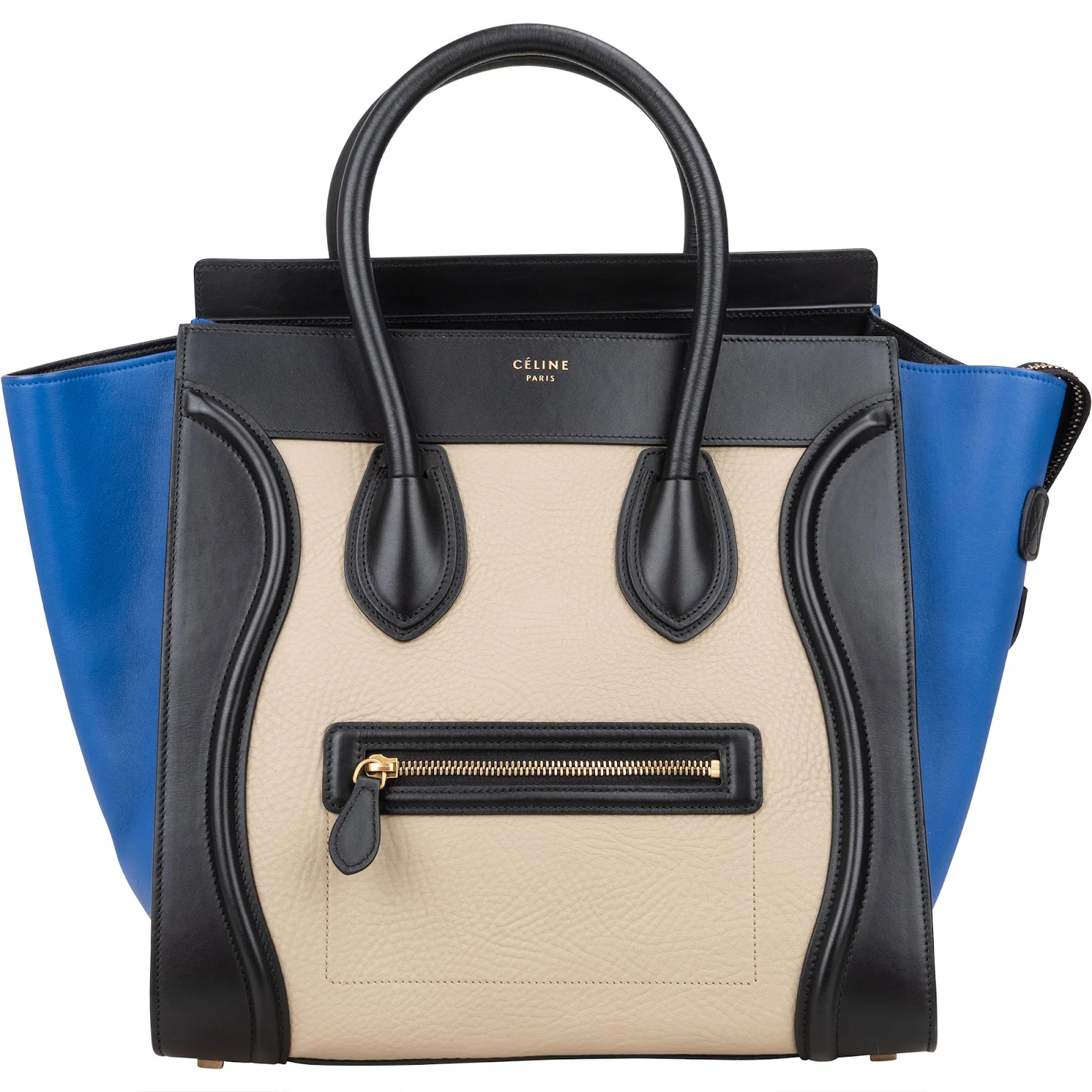 Céline Tricolor Leather Luggage Handbag