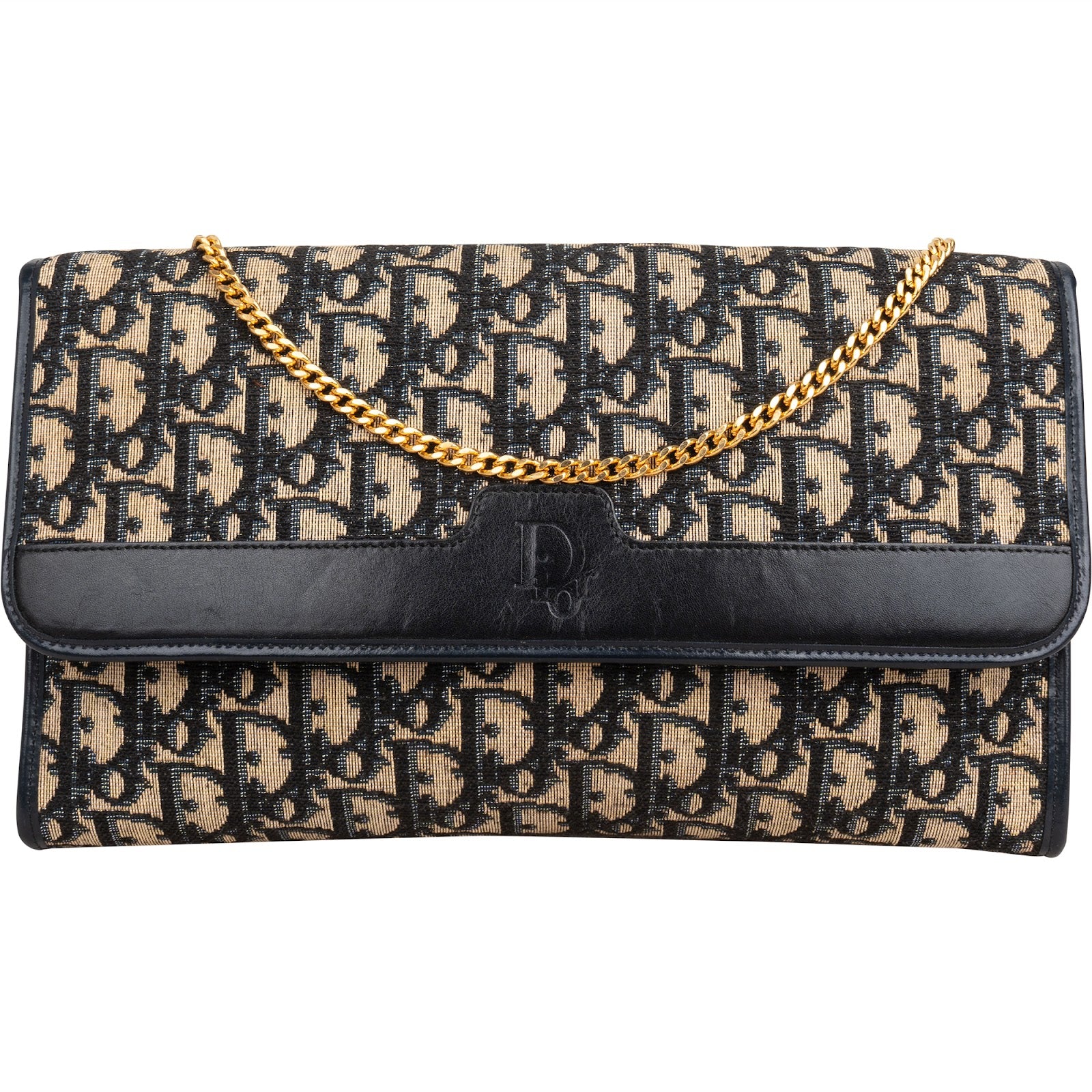 Christian Dior Trotter Monogram Vintage Flap Shoulder Bag