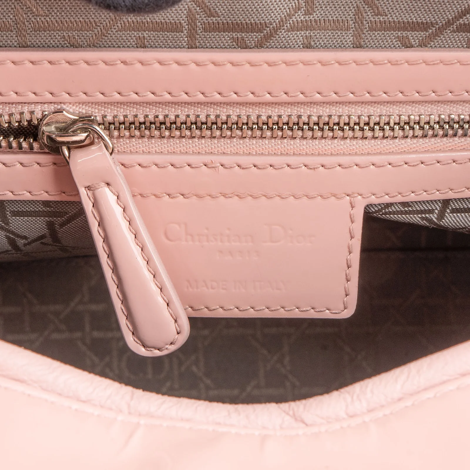 Christian Dior Quilted Patent Leather Lady Dior Handbag