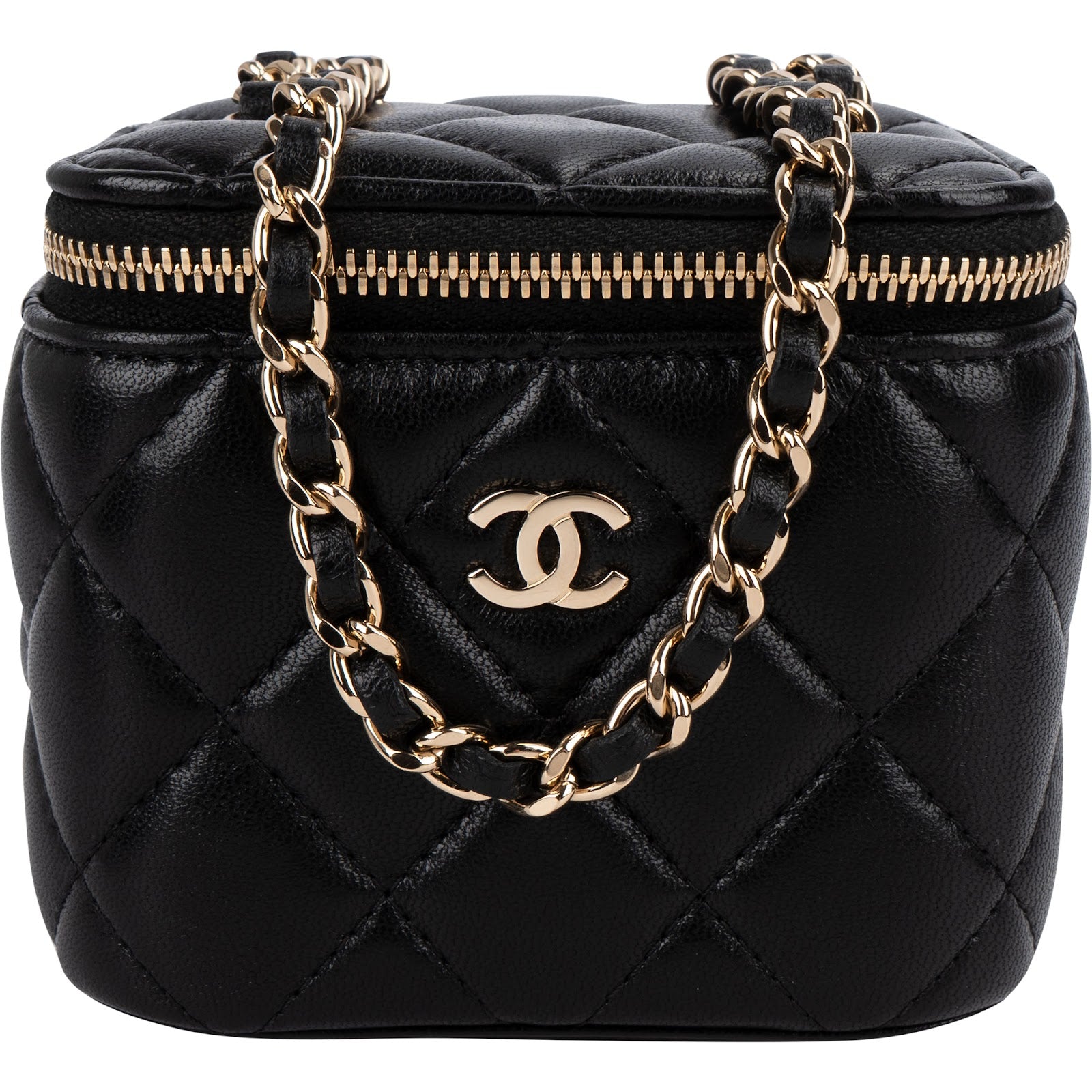 Chanel Quilted Lambskin Mini Vanity Case Crossbody Bag
