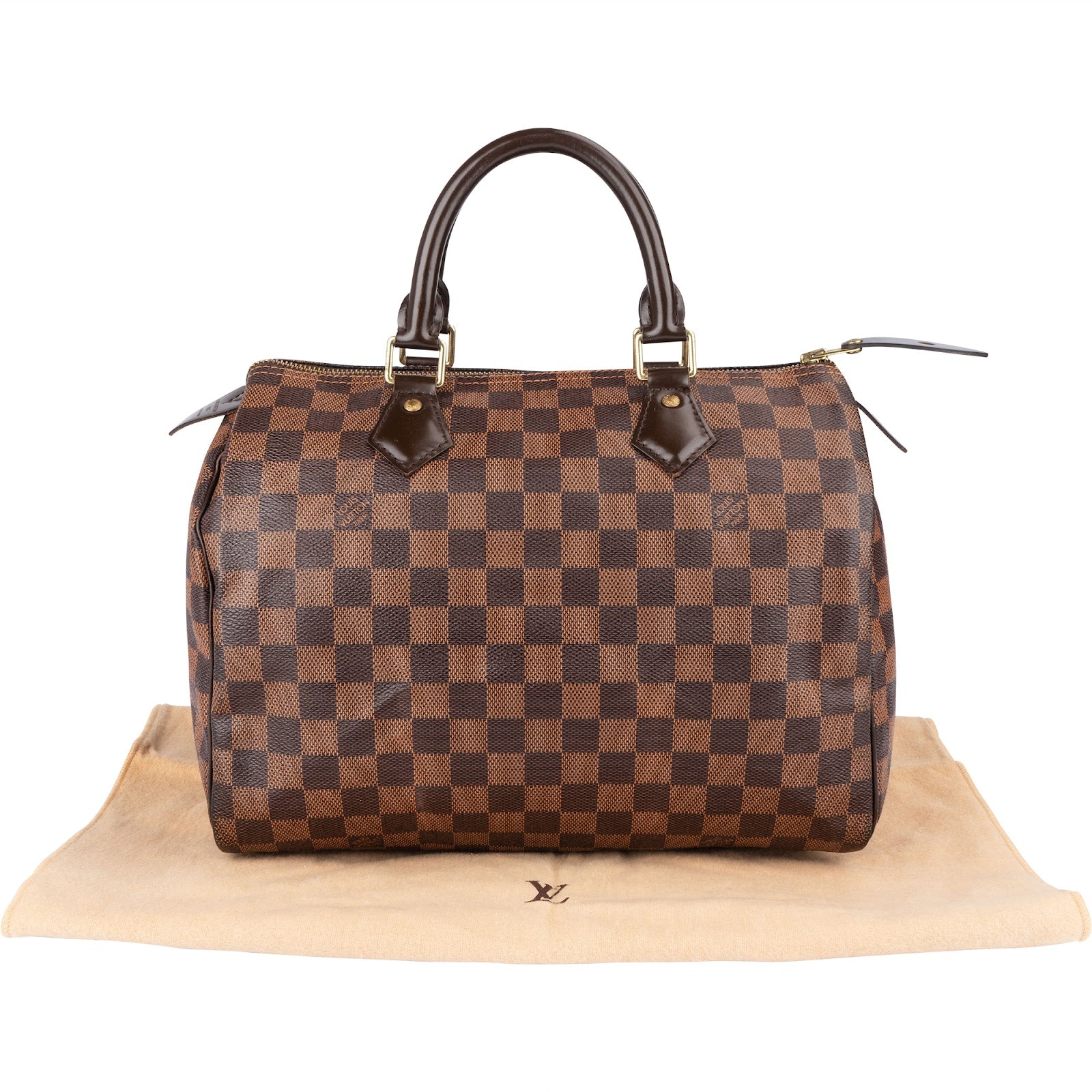 Louis Vuitton Monogram Damier Ebene Speedy 30 Boston Bag