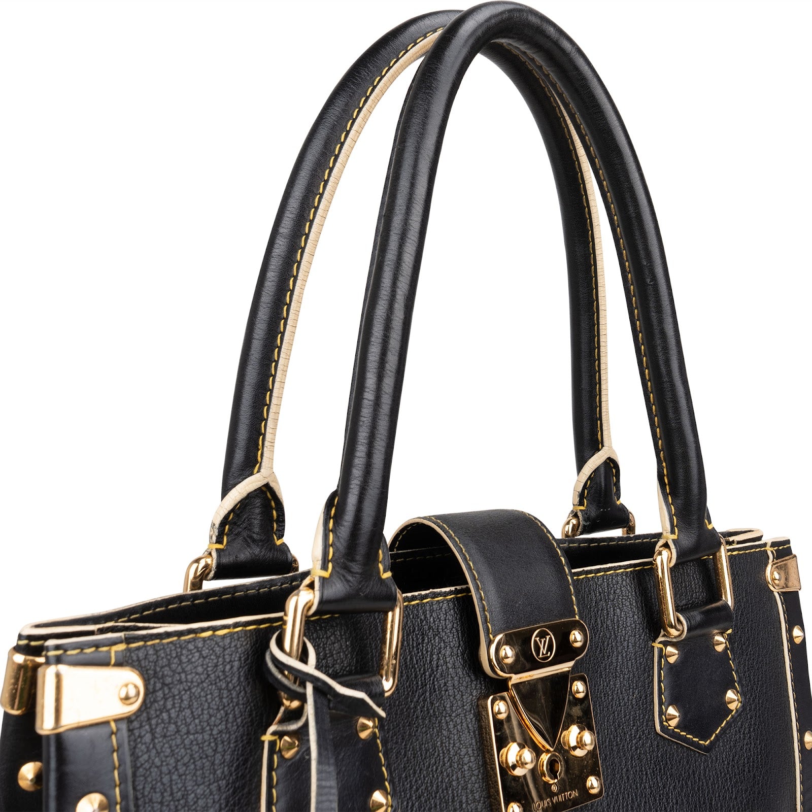 Louis Vuitton Black Leather Suhali Handbag