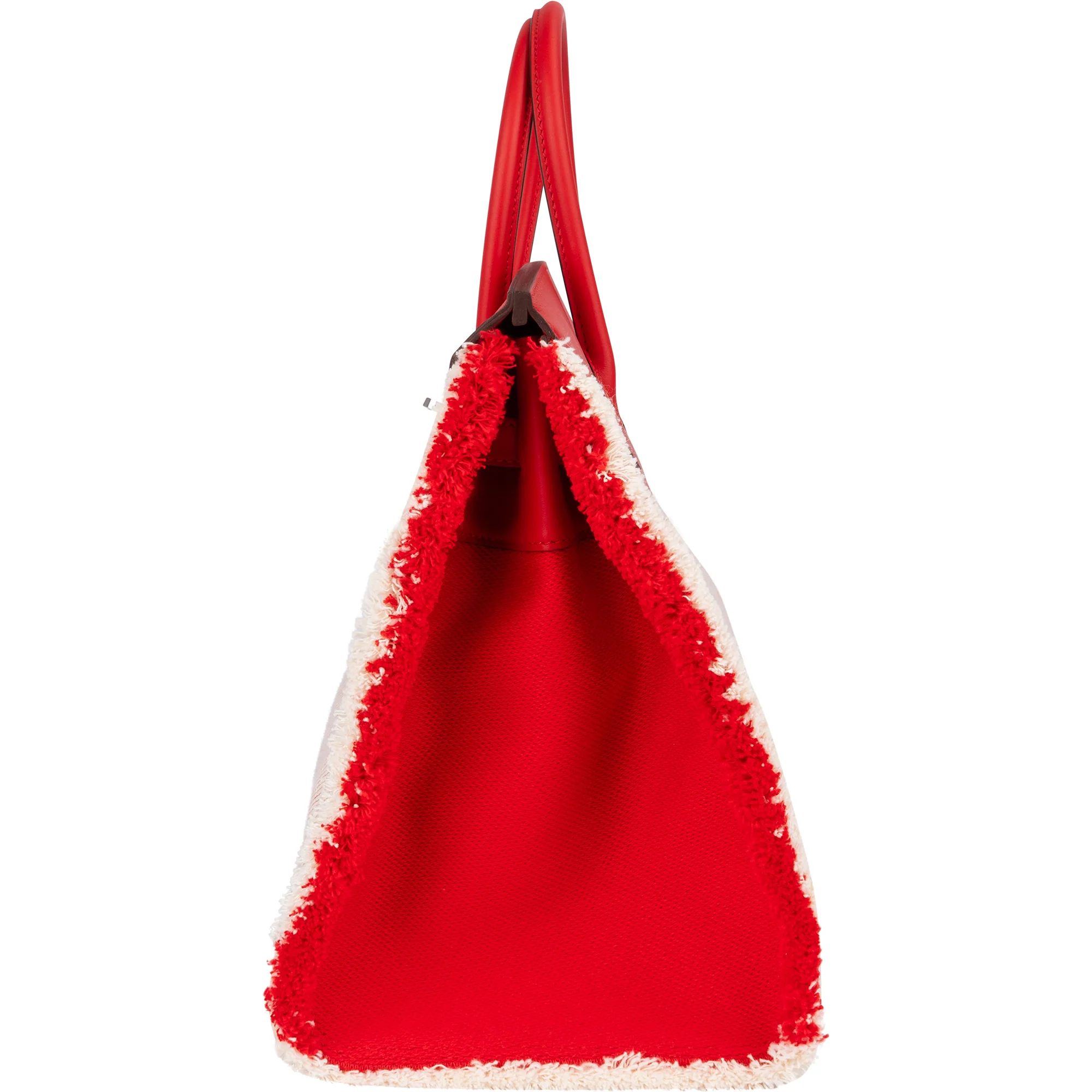 Hermès Fray Swift / Toile H Rouge de Coeur Birkin 35 Handbag