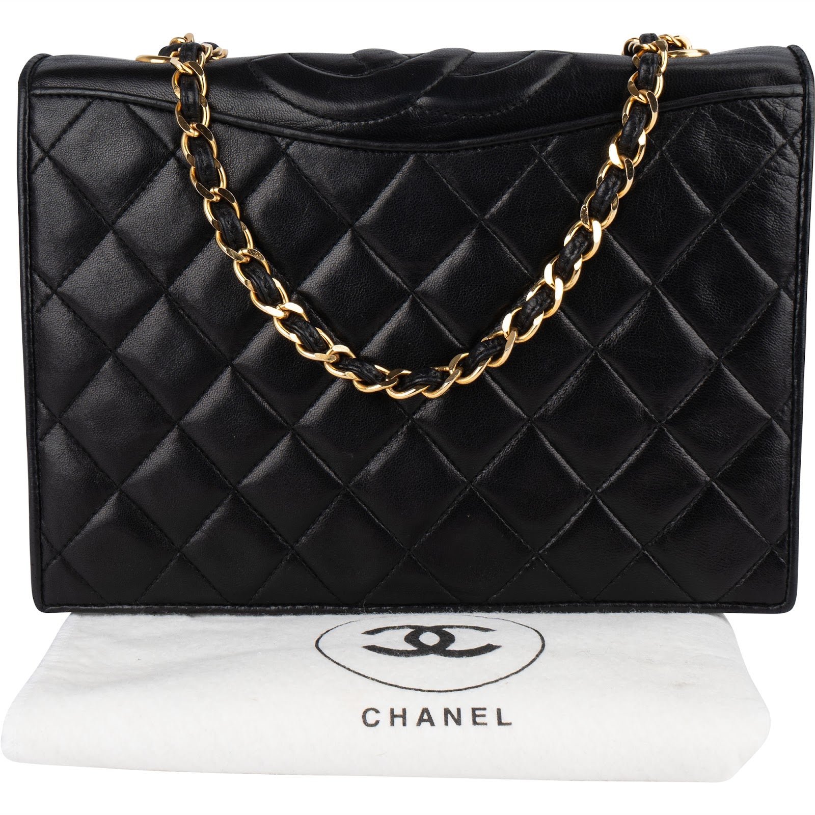 Chanel Quilted Lambskin CC Single Flap Shoulder Bag
