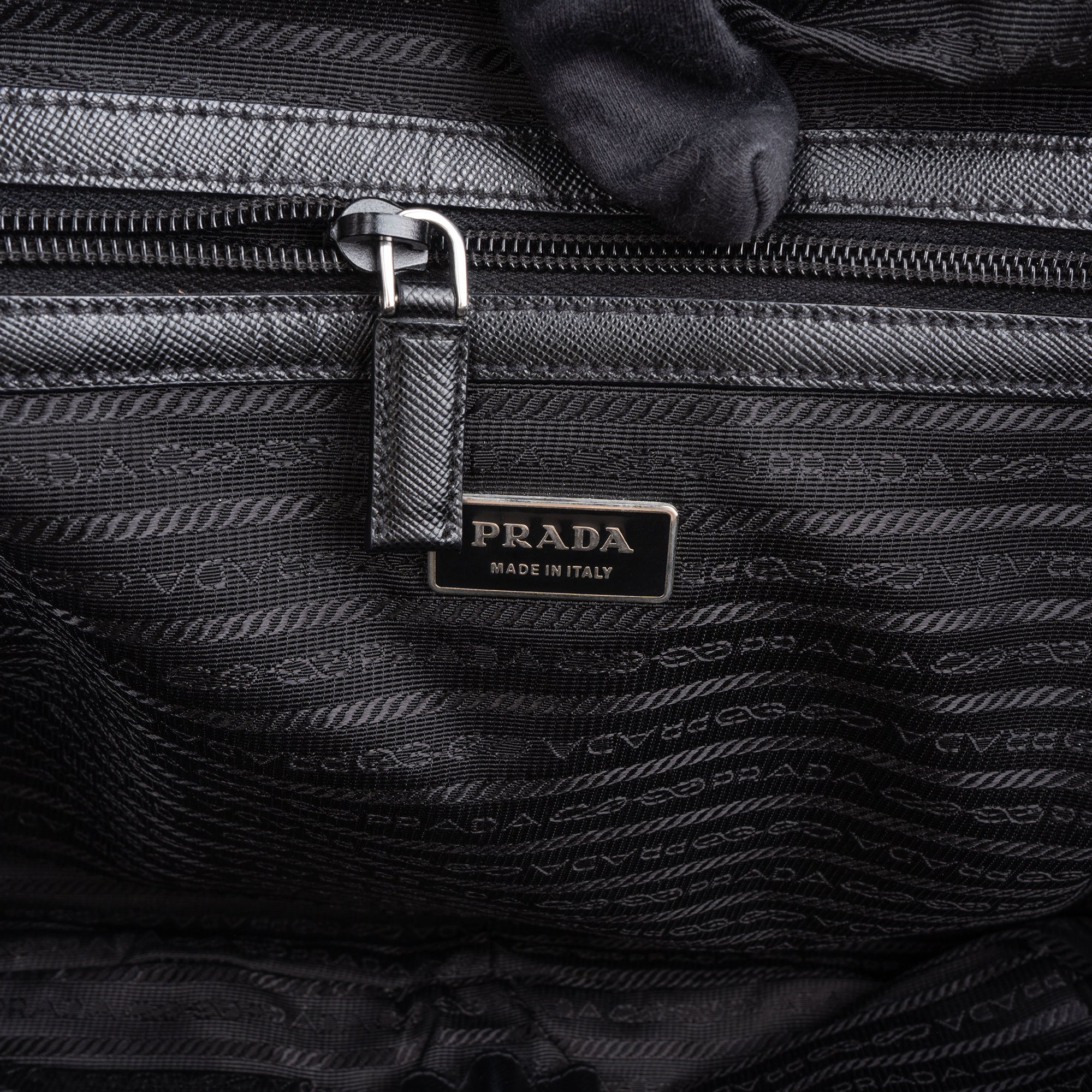 Prada Black Nylon Triangle Business Tasche