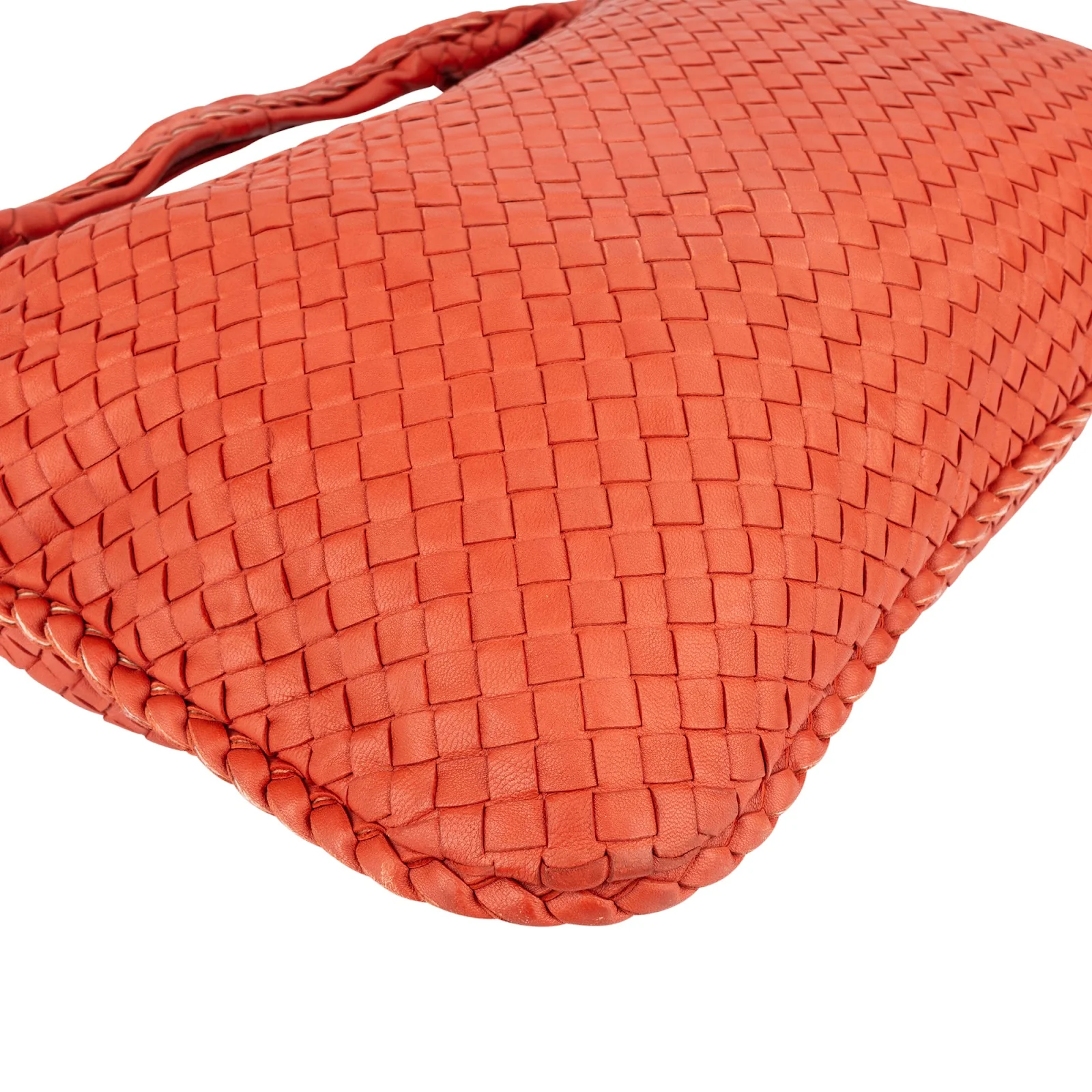 Bottega Red Intrecciato Leather Veneta Belly Hobo Handbag