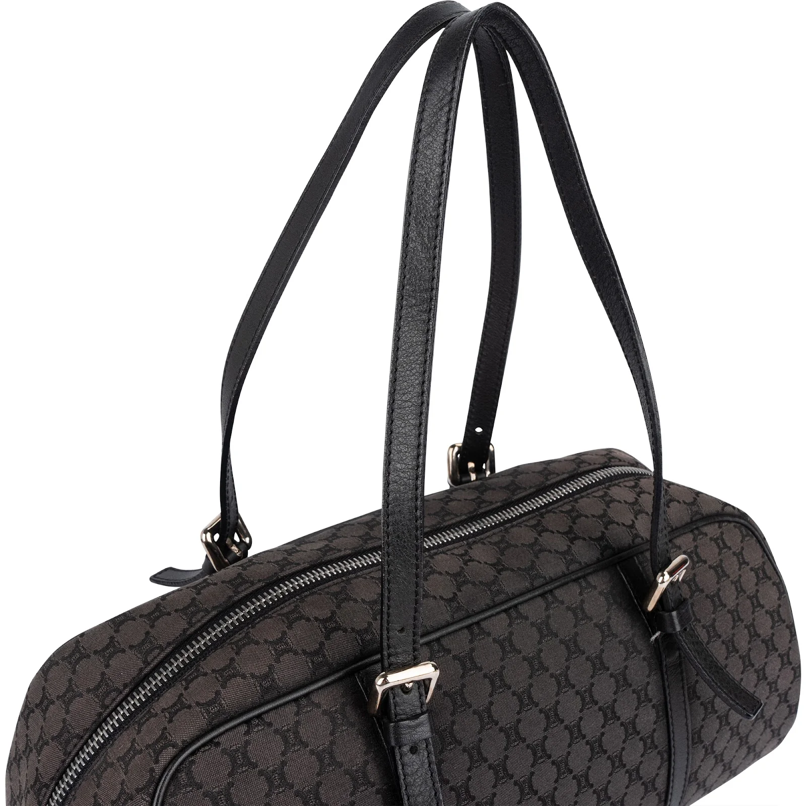 Celine Black Macadam Nylon Boston Shoulder Bag