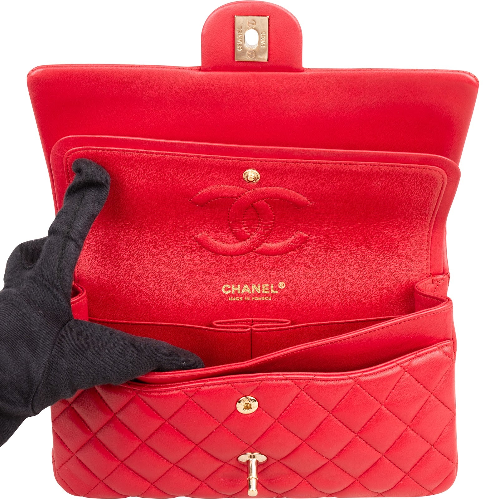 Chanel Quilted Lambskin Medium Double Flap Shoulder Bag Hot Pink