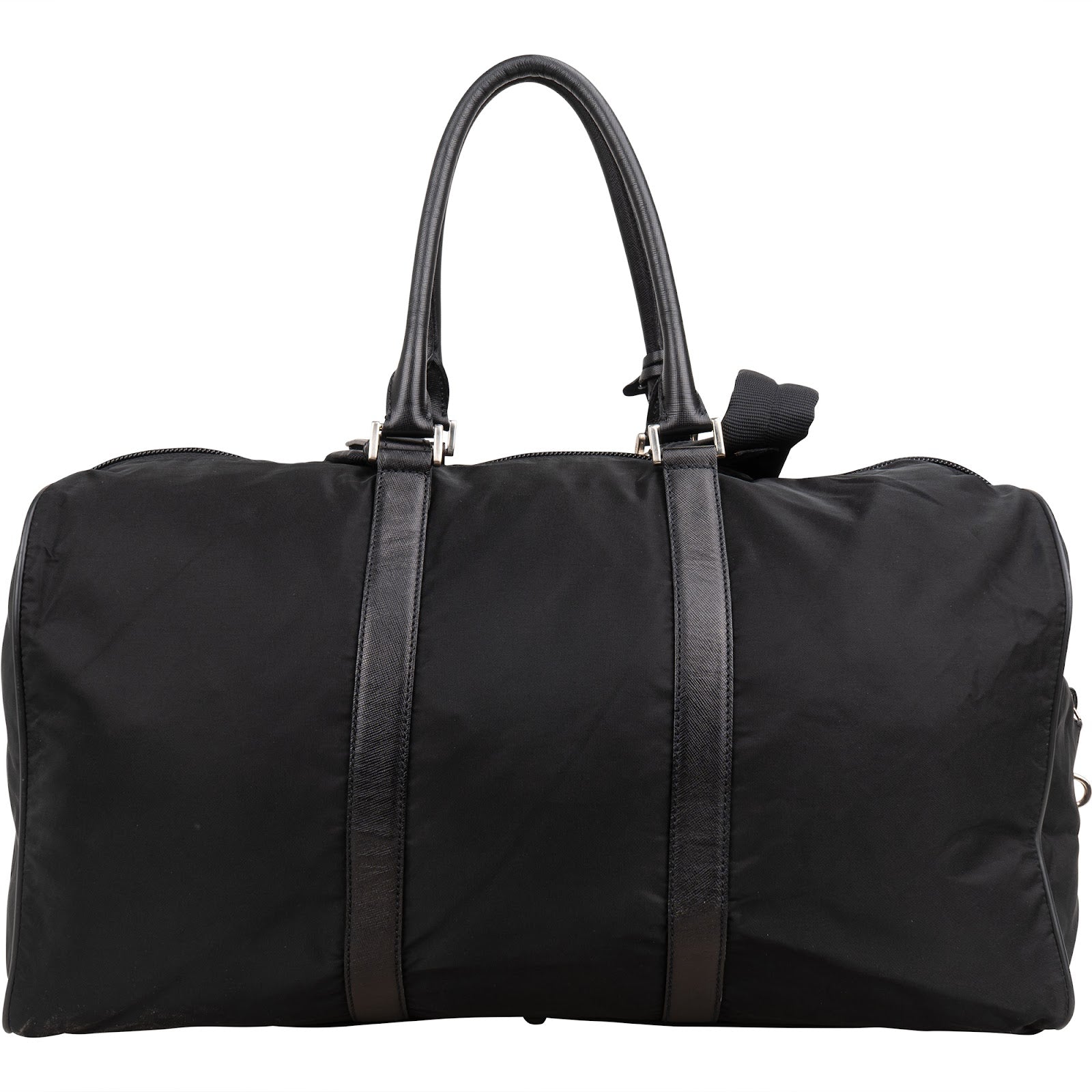 Prada Nylon Triangle Duffle Weekender 50