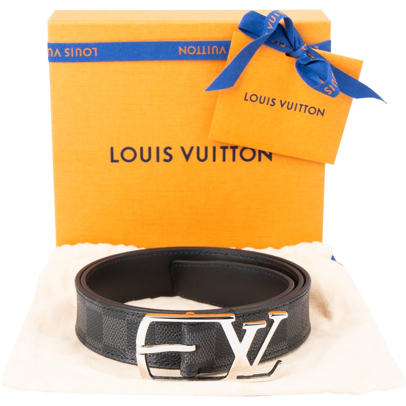 Louis Vuitton – LV Initiales Gürtel in Damier Graphite