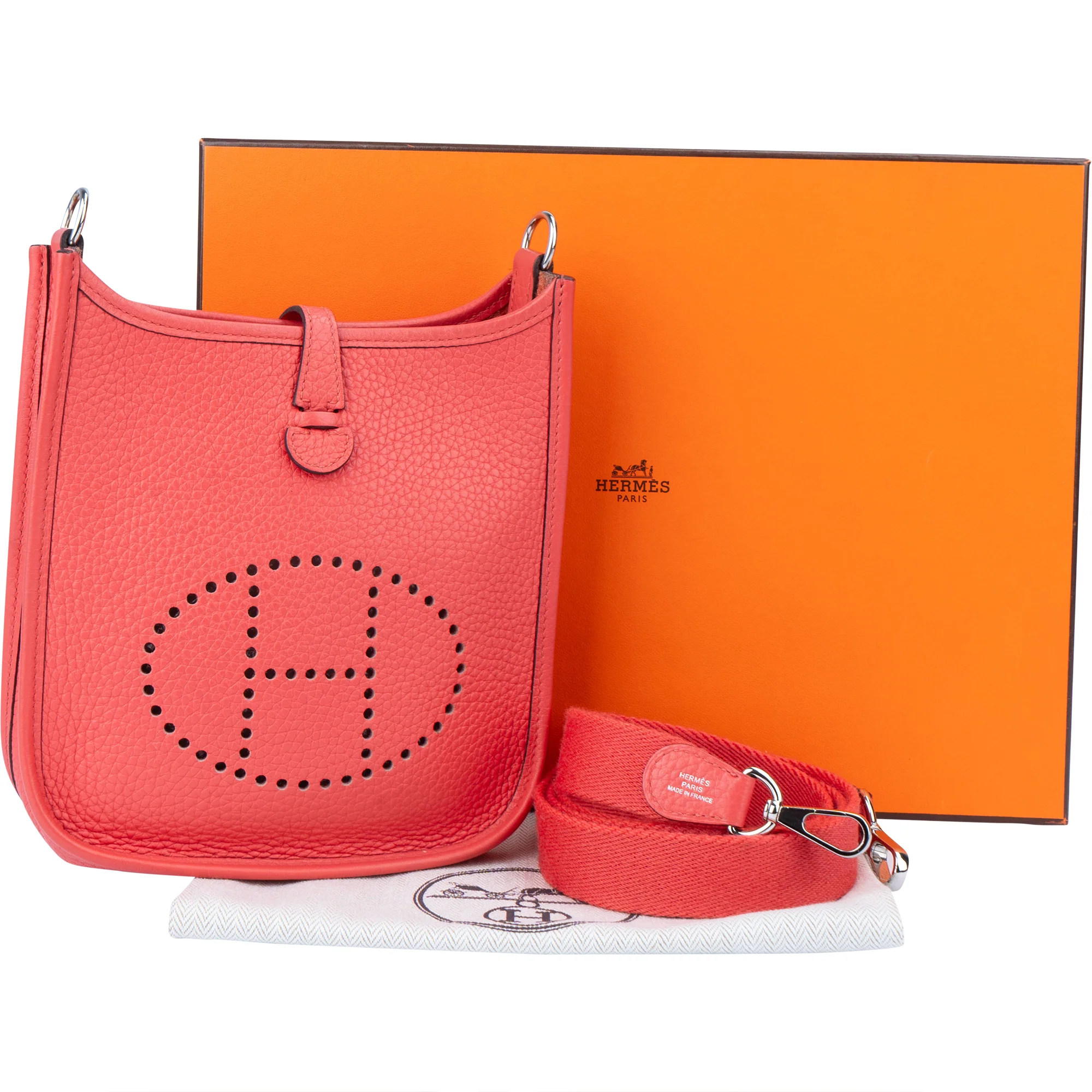Hermès Rose Jaipur Clemence Evelyne 16 Crossbody Bag