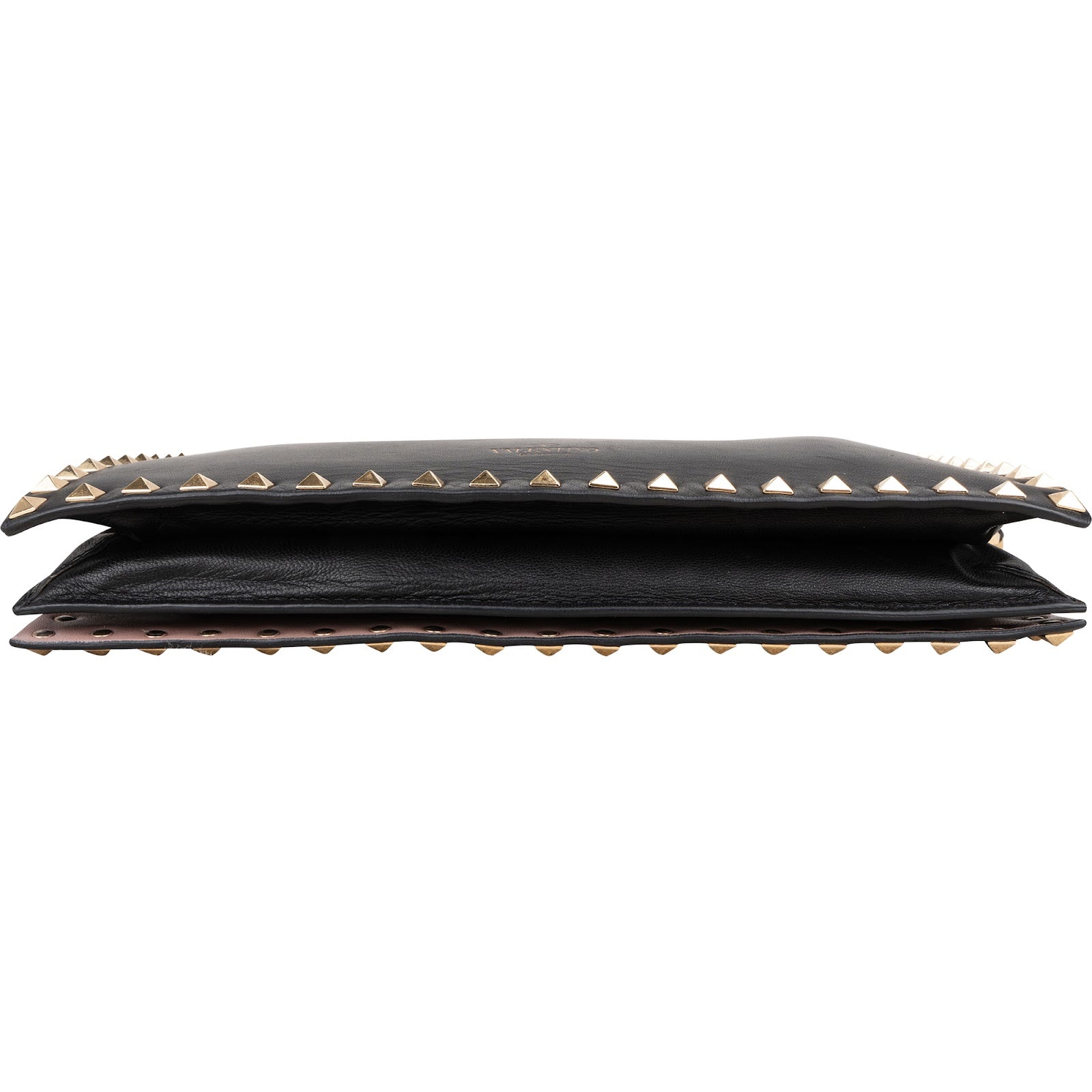 Valentino Garavani Black Leather Rockstud Clutch