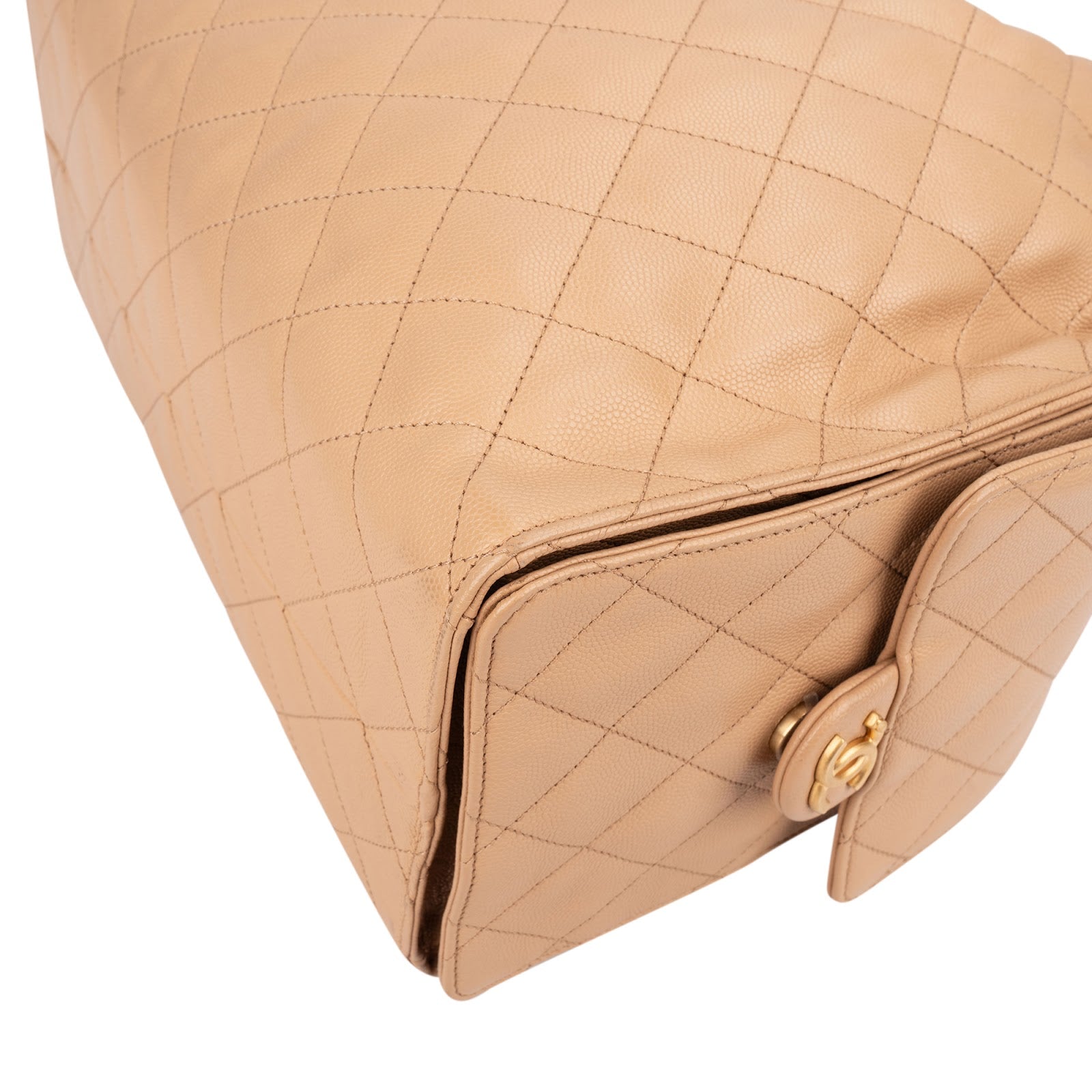 Chanel 25 Medium Quilted Caviar Leather CC Drawstring Shoulder Bag