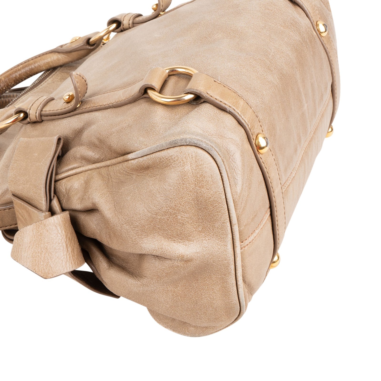 Miu Miu - Vitello Lux Bow Small Satchel Handbag