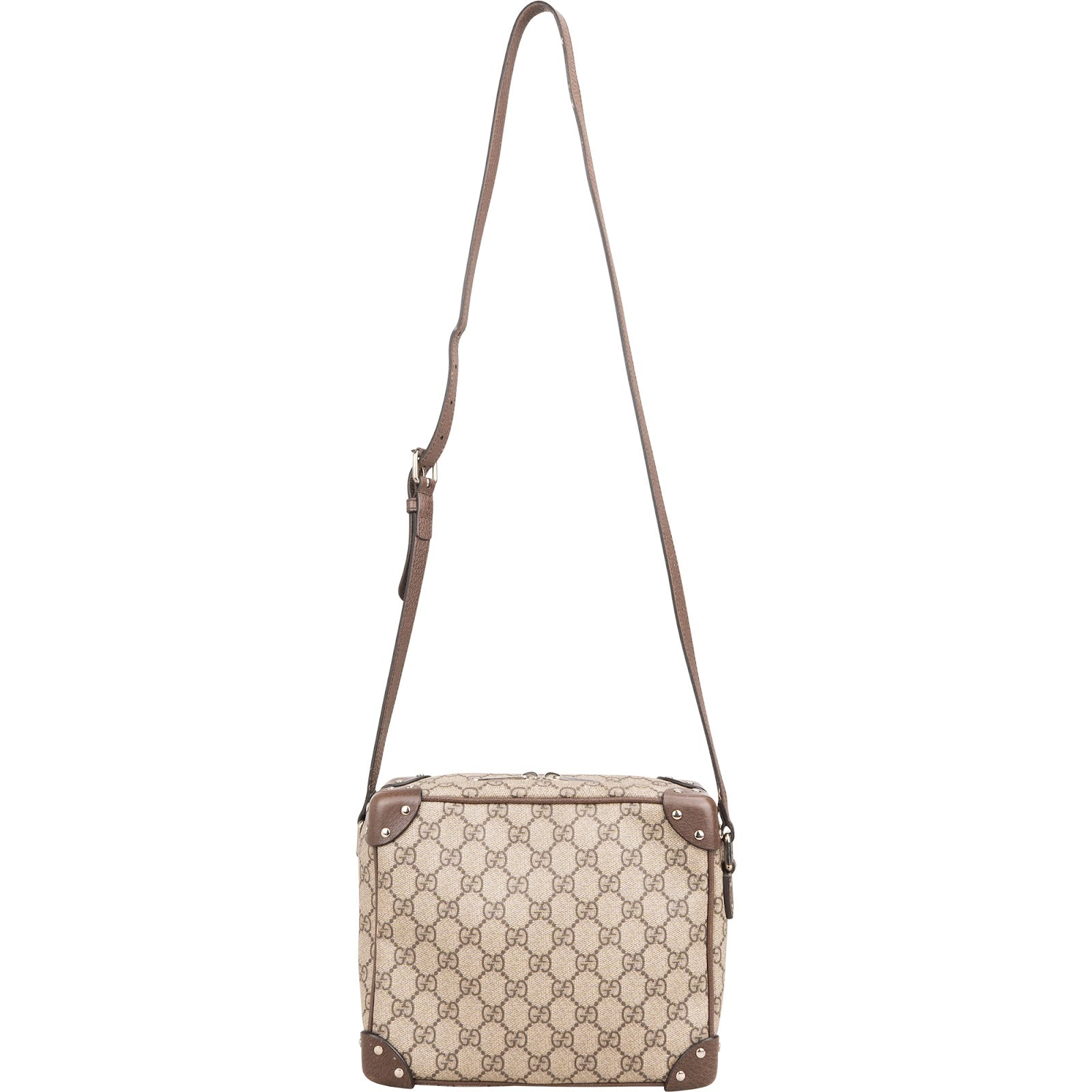 Gucci – Monogram GG Supreme Studded Trunk Crossbody Bag