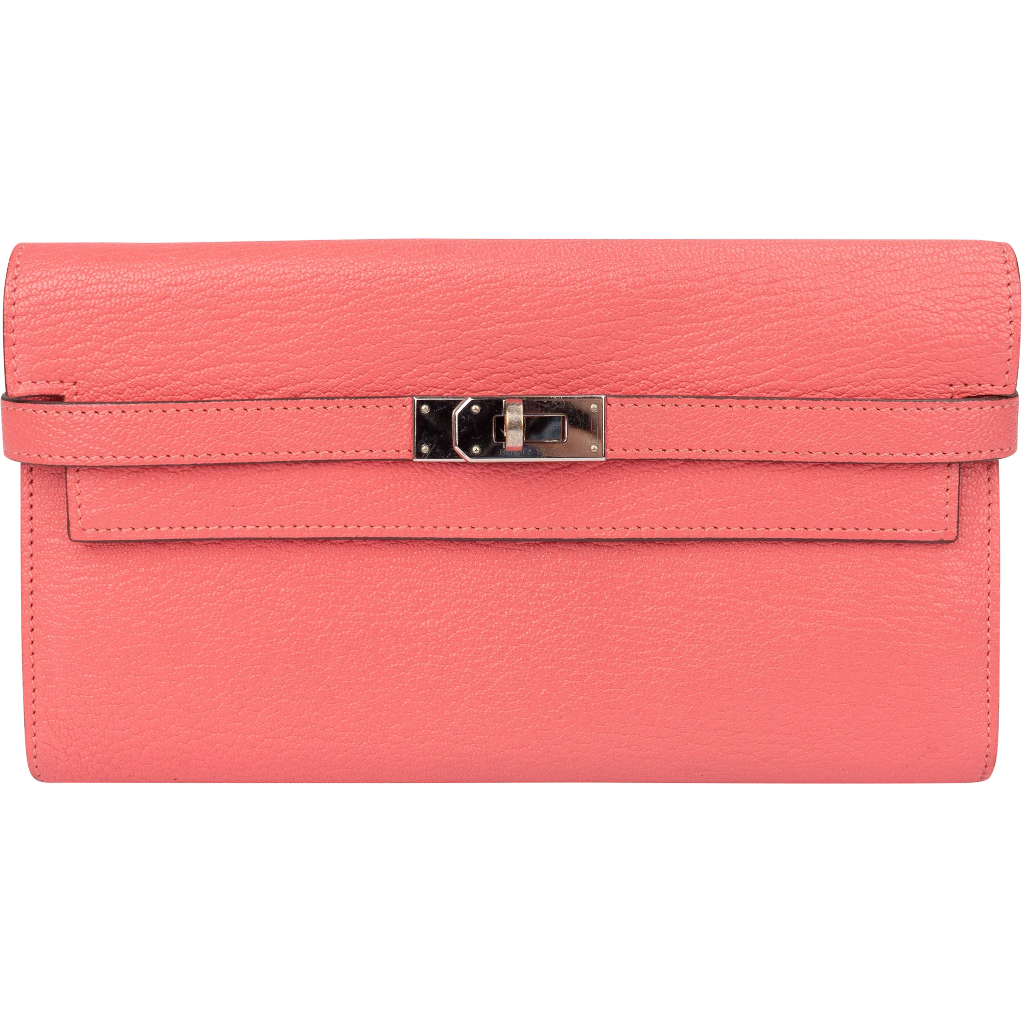 Hermès Pink Chevre Leather Kelly Wallet