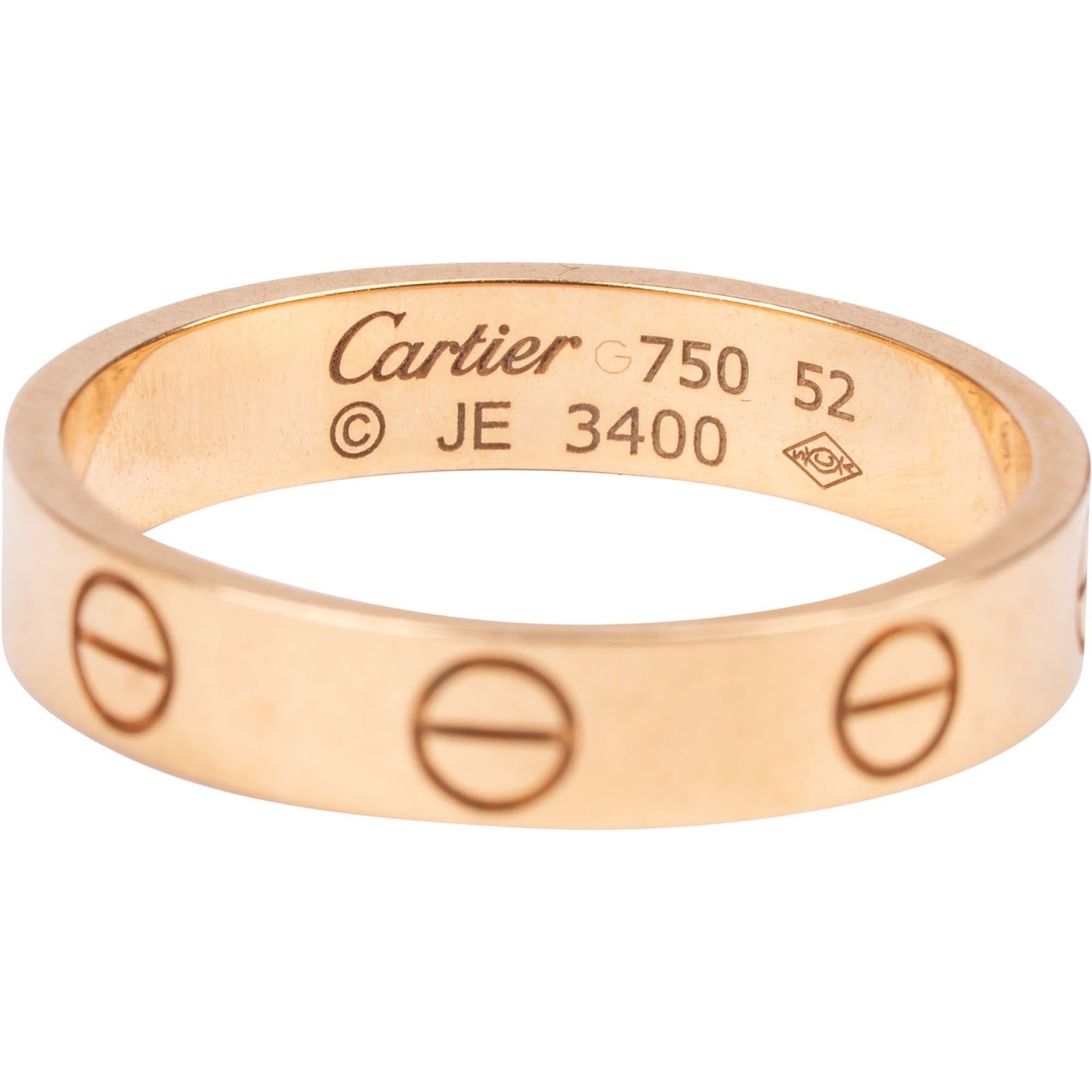Cartier Au 750 Gold LOVE Wedding Band Ring (#52)