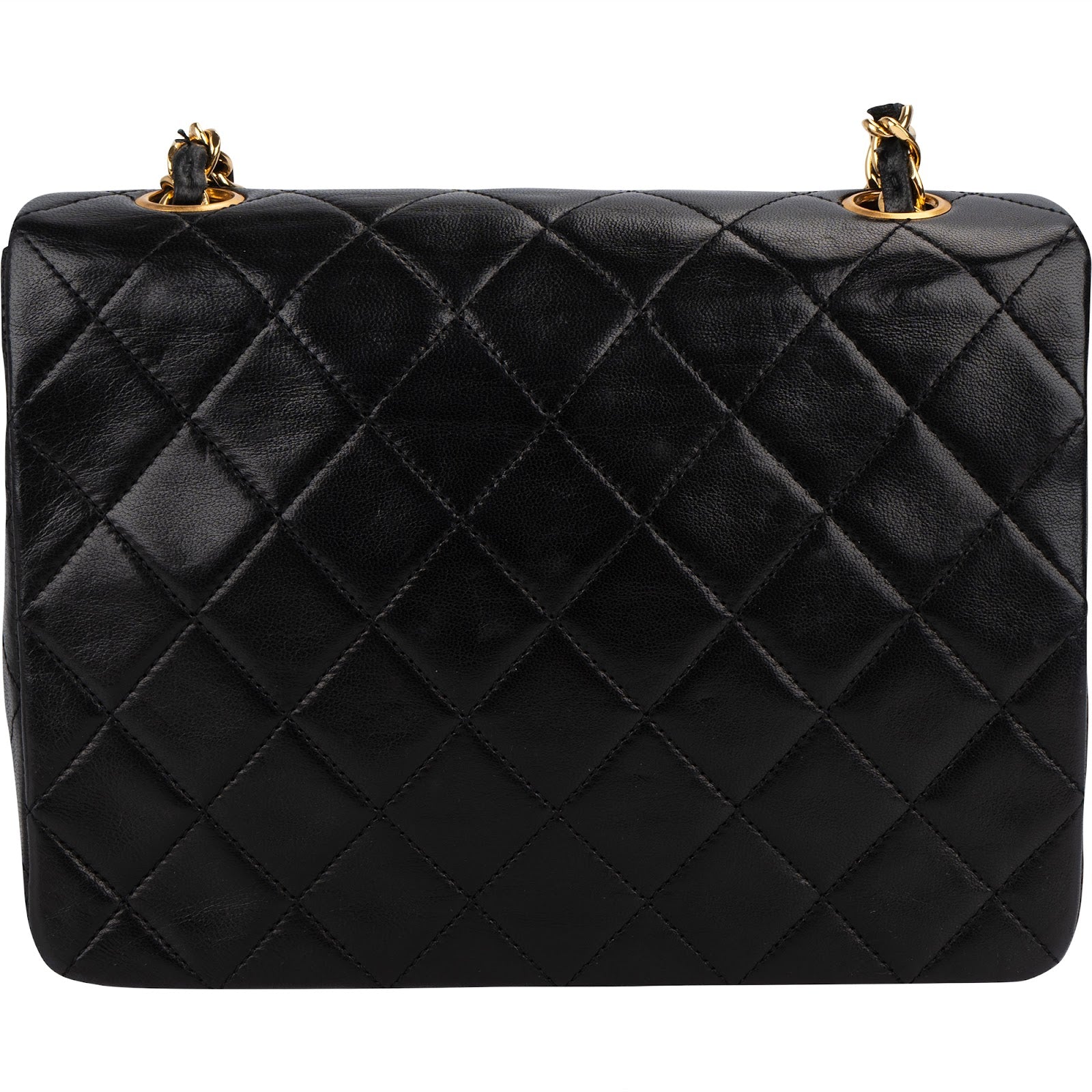 Chanel Quilted Lambskin Rectangular 24K Gold Single Flap Crossbody Bag