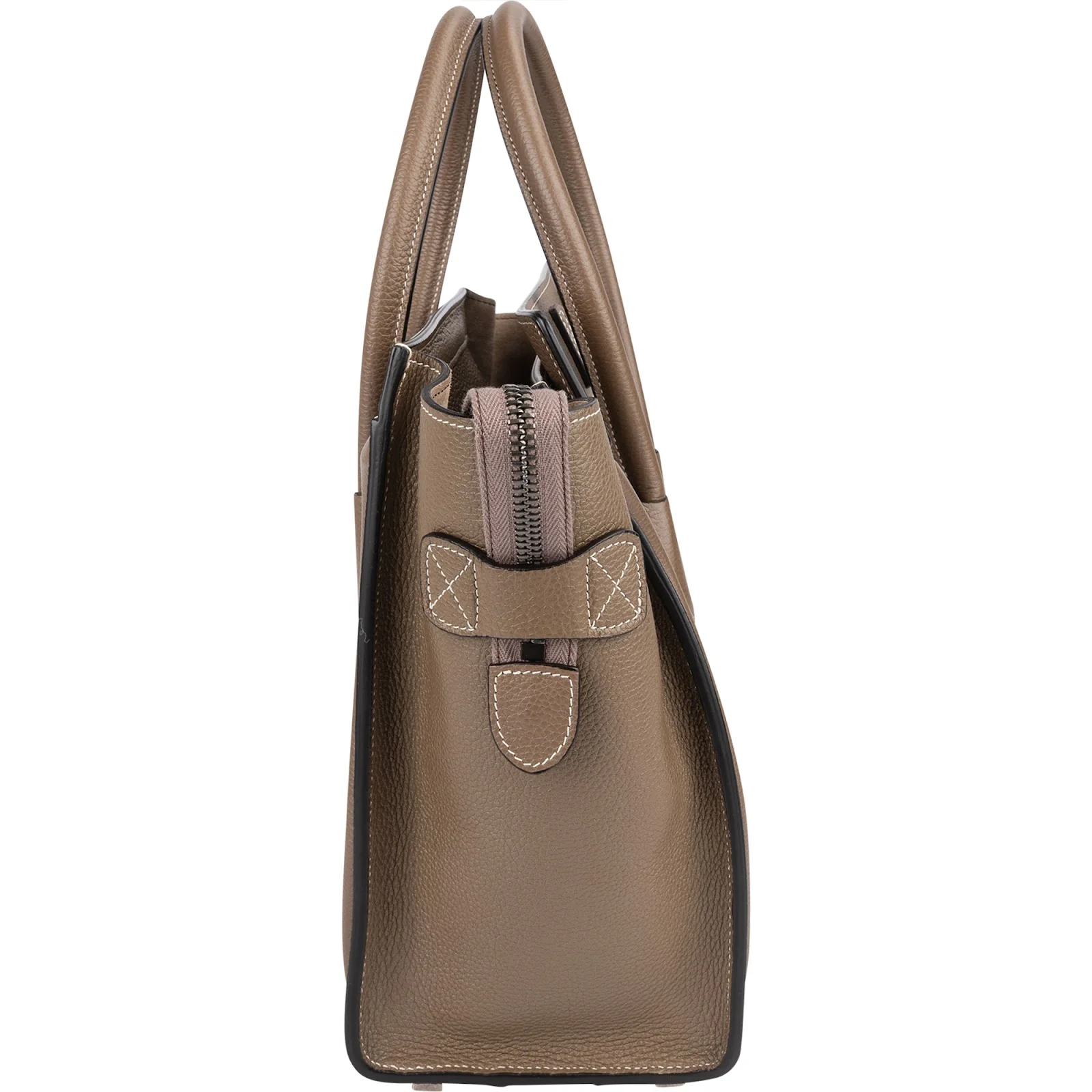 Céline Drummed Calfskin Luggage Handbag