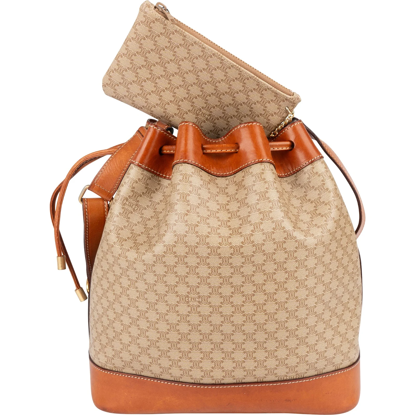 Céline Monogram Macadam Bucket Shoulder Bag