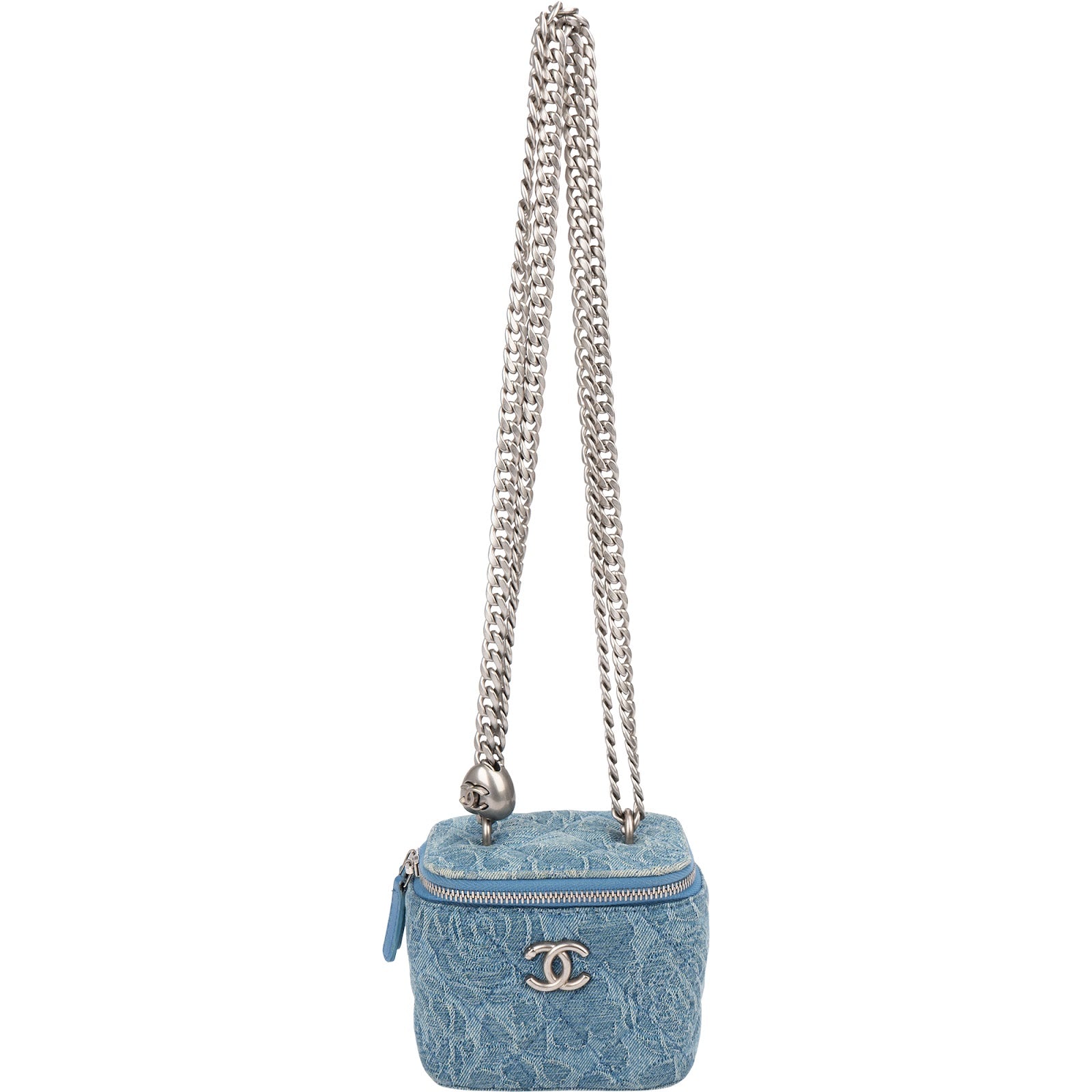 Chanel - Quilted Denim Mini-toilettas met schouderriem
