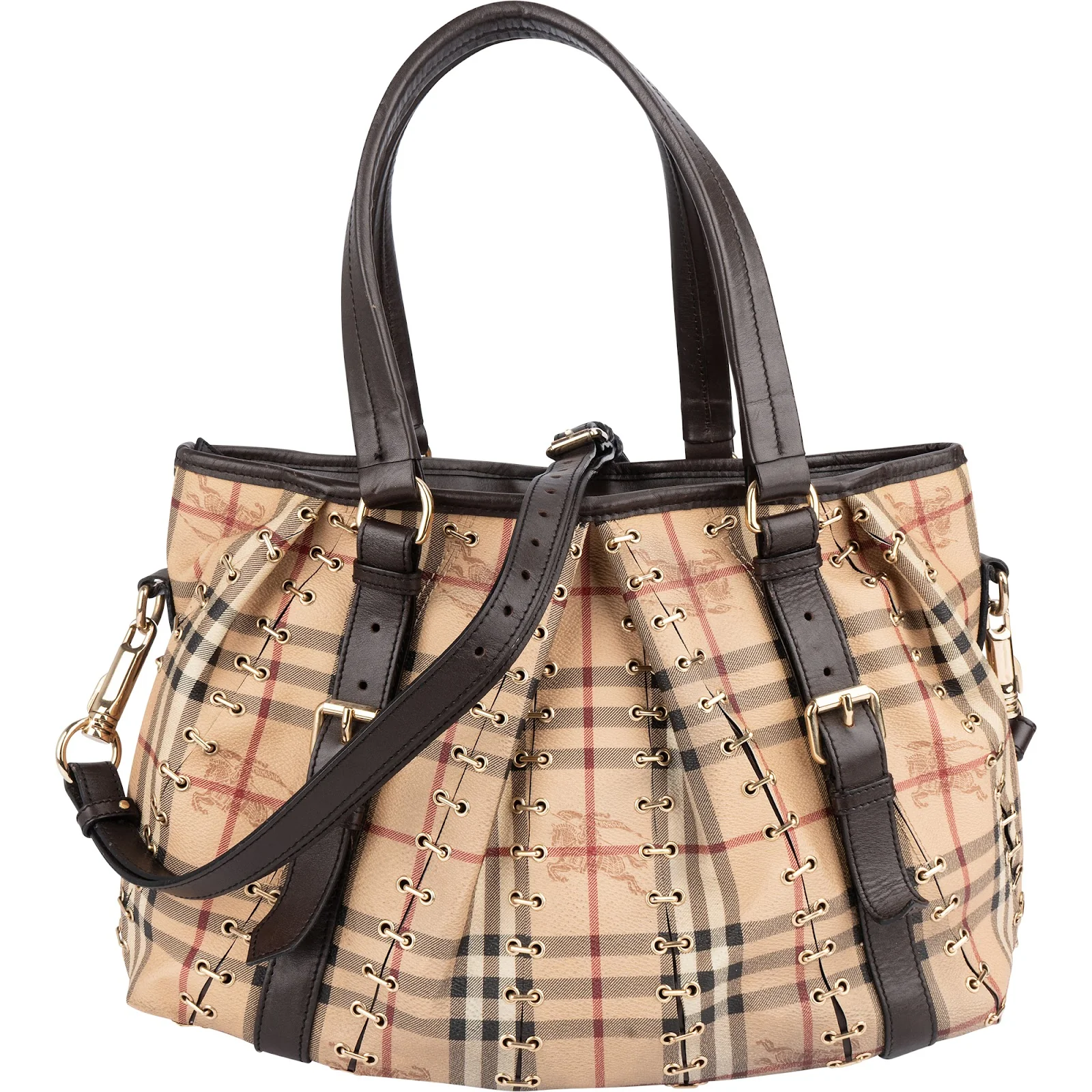 Burberry Haymarket Check Laced Lowry Northfield Shoulder Bag