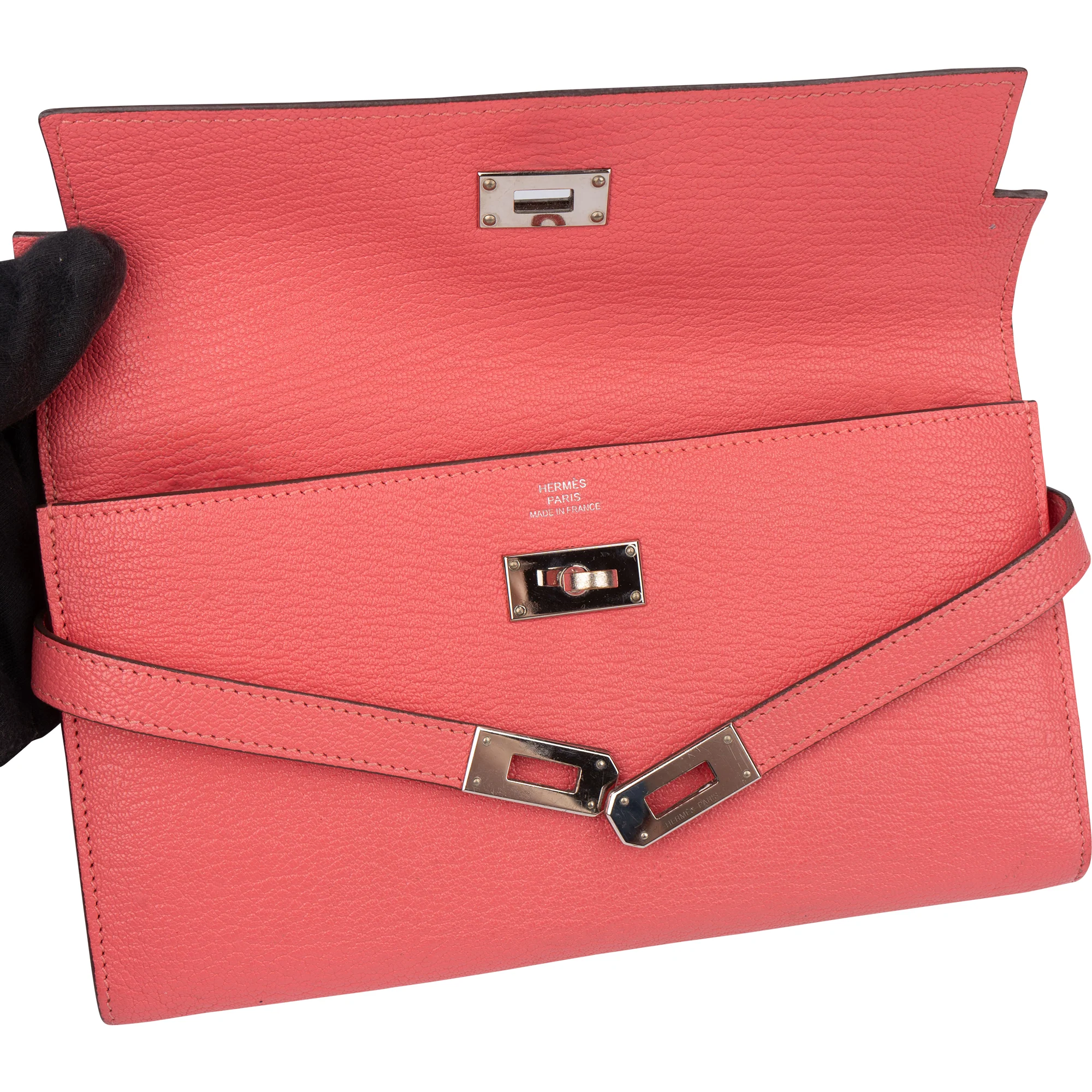 Hermès Pink Chevre Leather Kelly Wallet