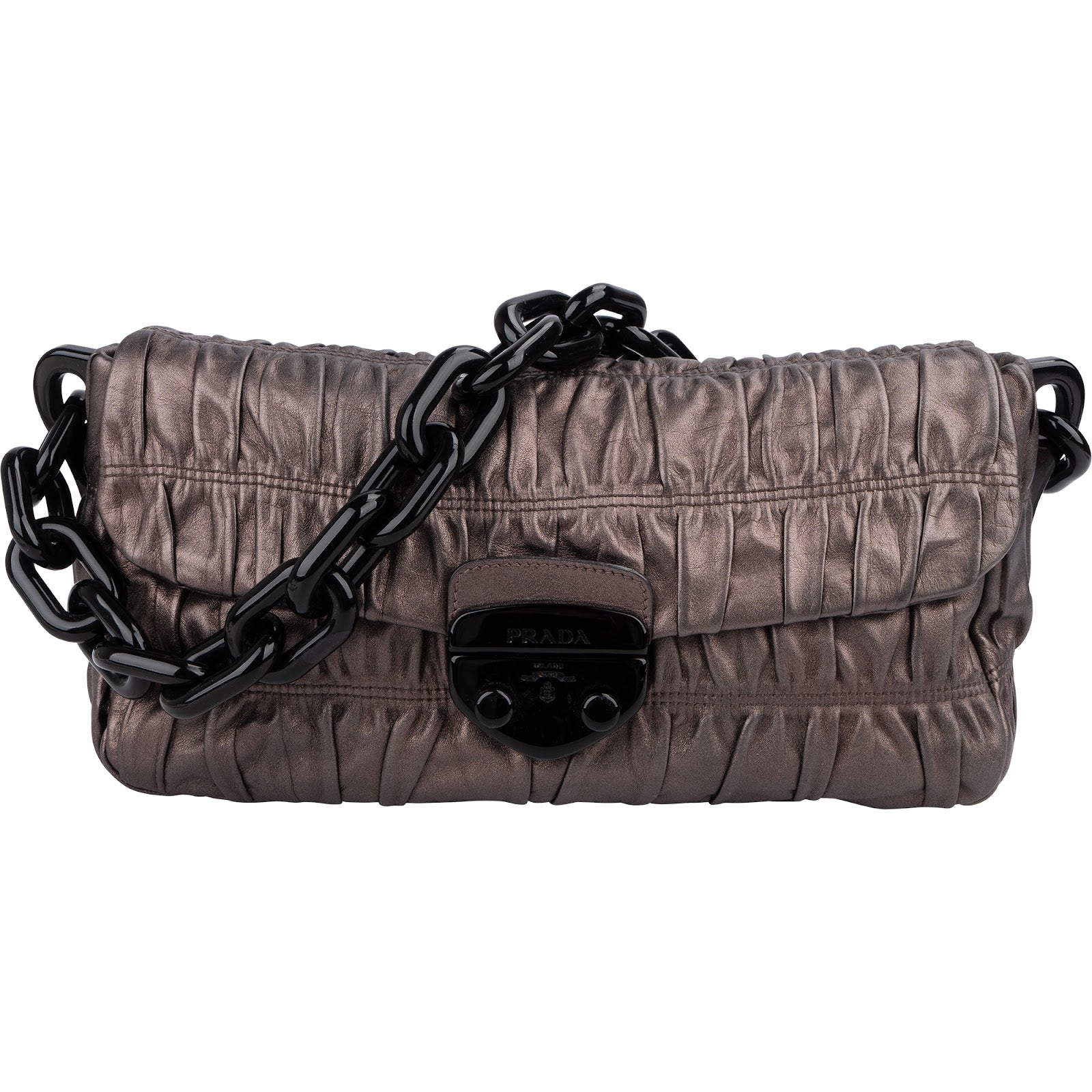 Prada Nappa Gaufre Leather Chain Shoulder Bag