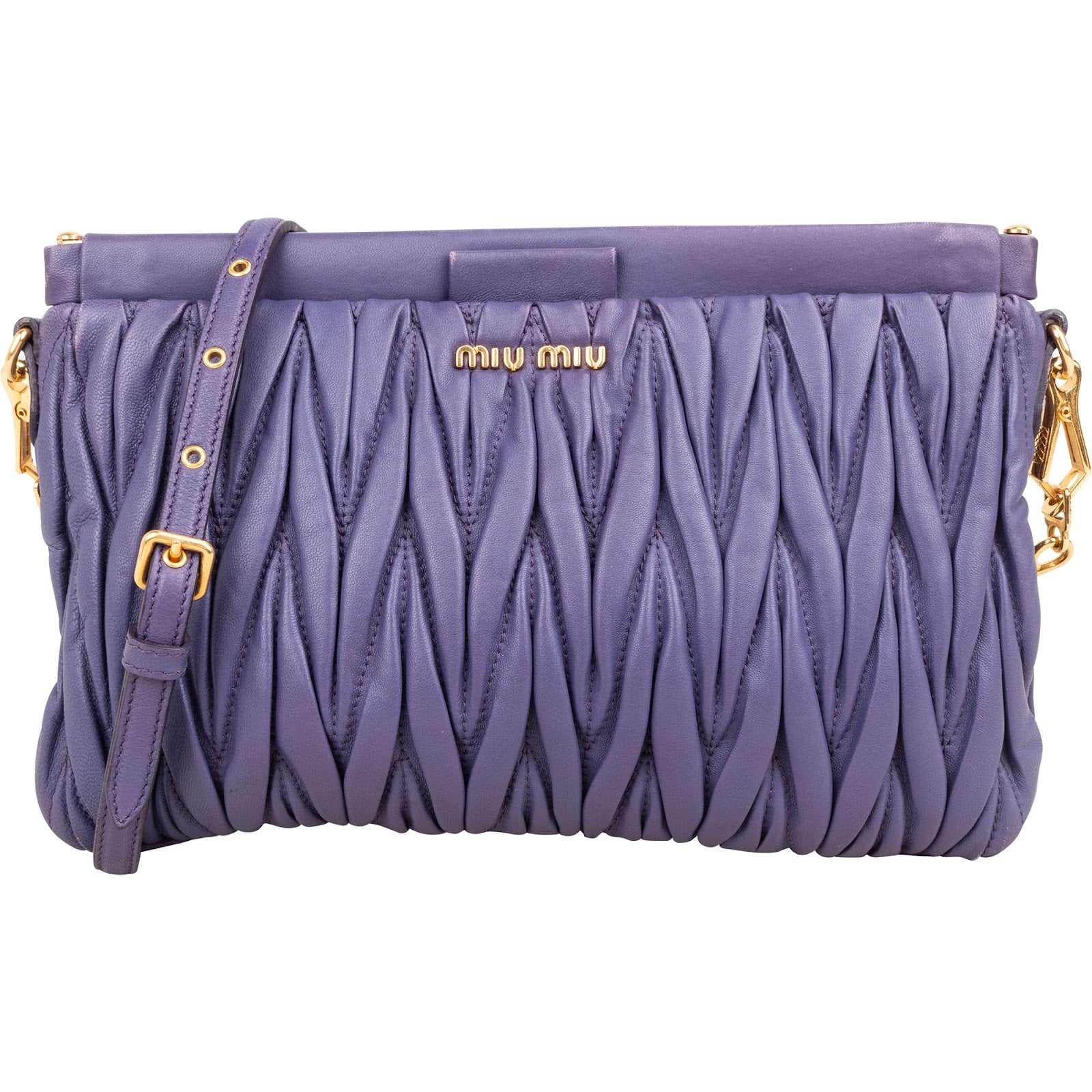 Miu Miu Matelassé Nappa Leather Clutch Crossbody Bag