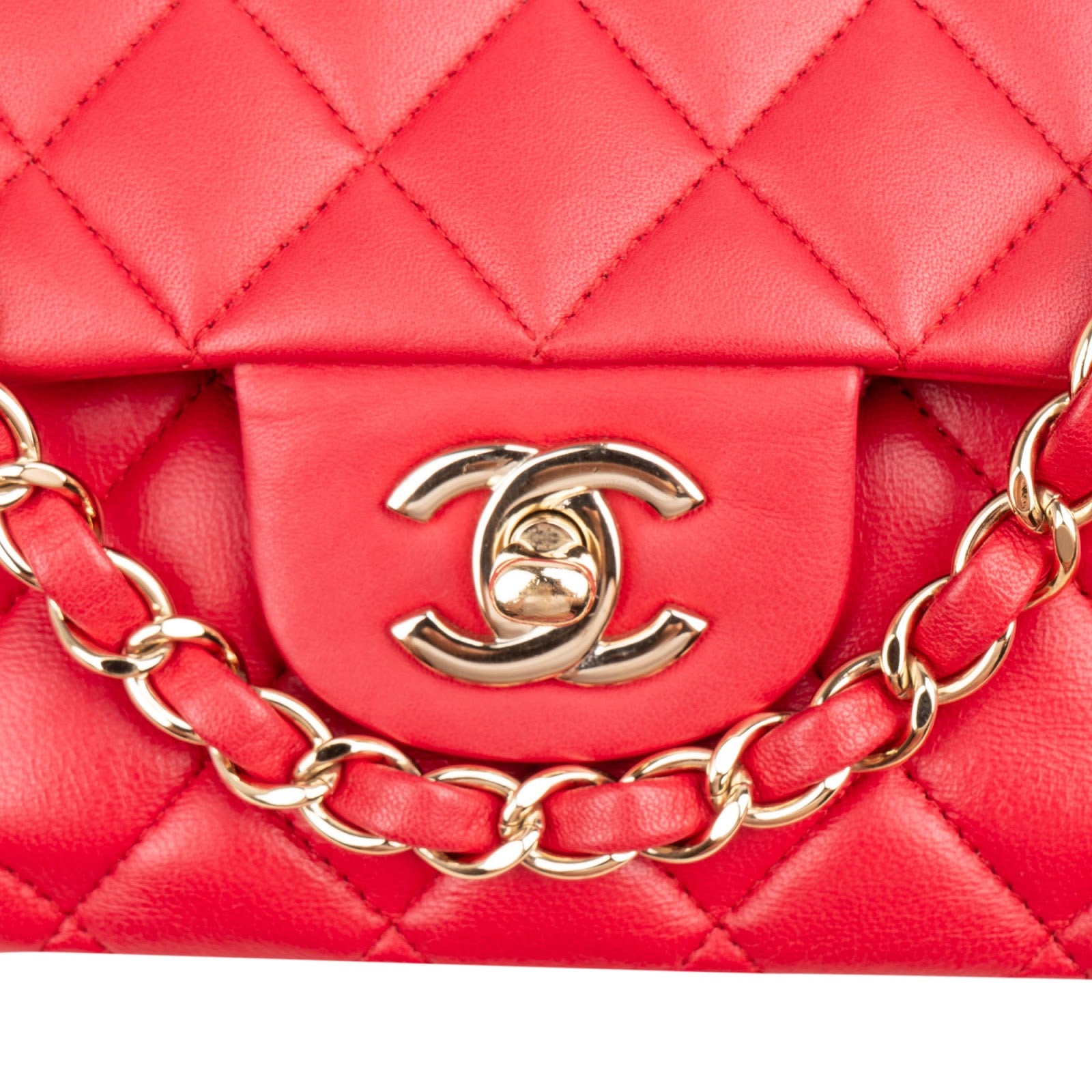 Chanel Quilted Lambskin Medium Double Flap Shoulder Bag Hot Pink