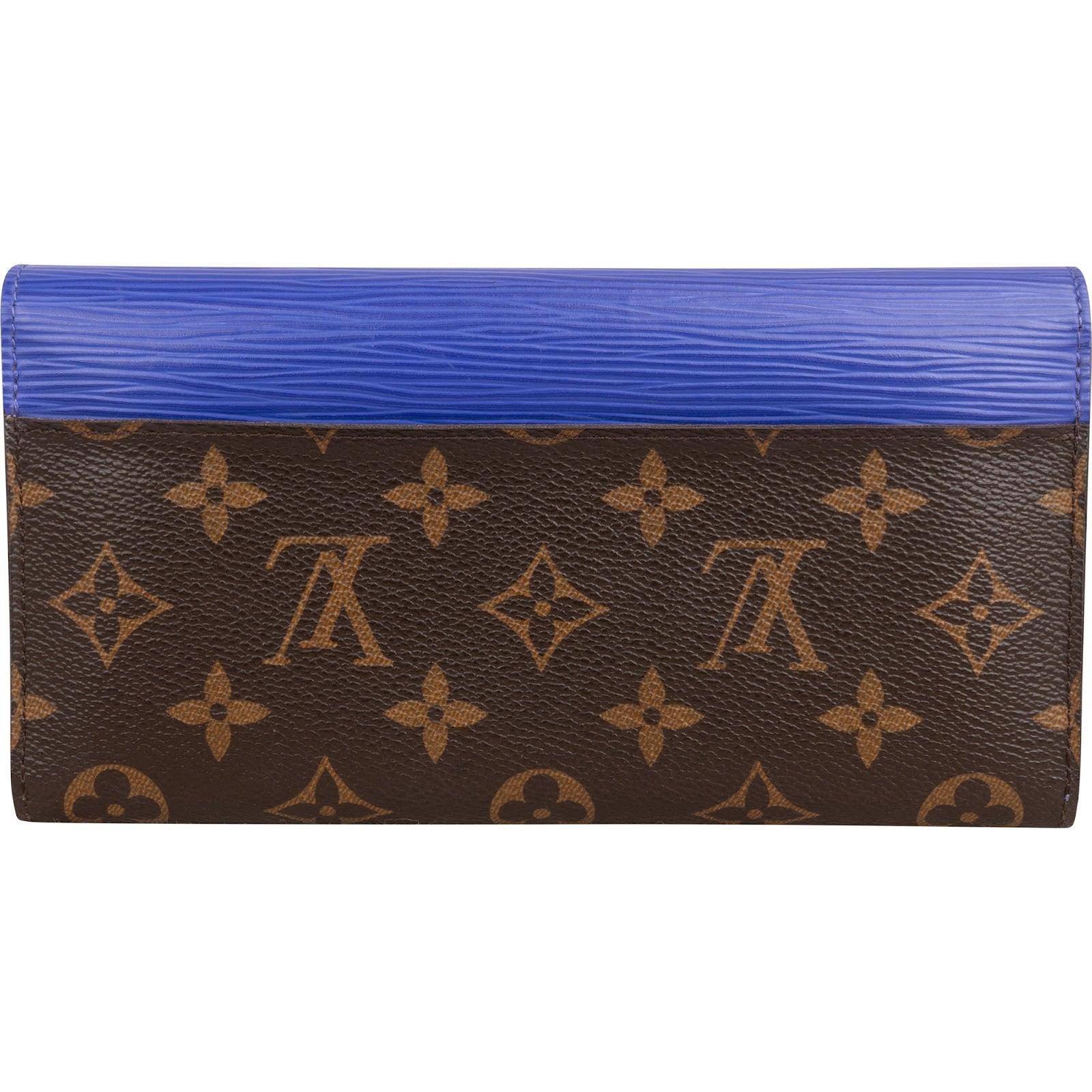 Louis Vuitton Blue Epi Leather Monogram Canvas Sarah Wallet